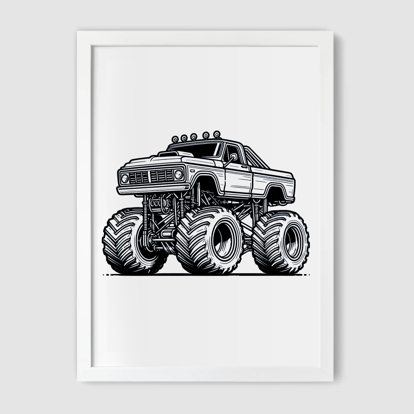 Monster Truck Line Art Print - Vehicles Collection