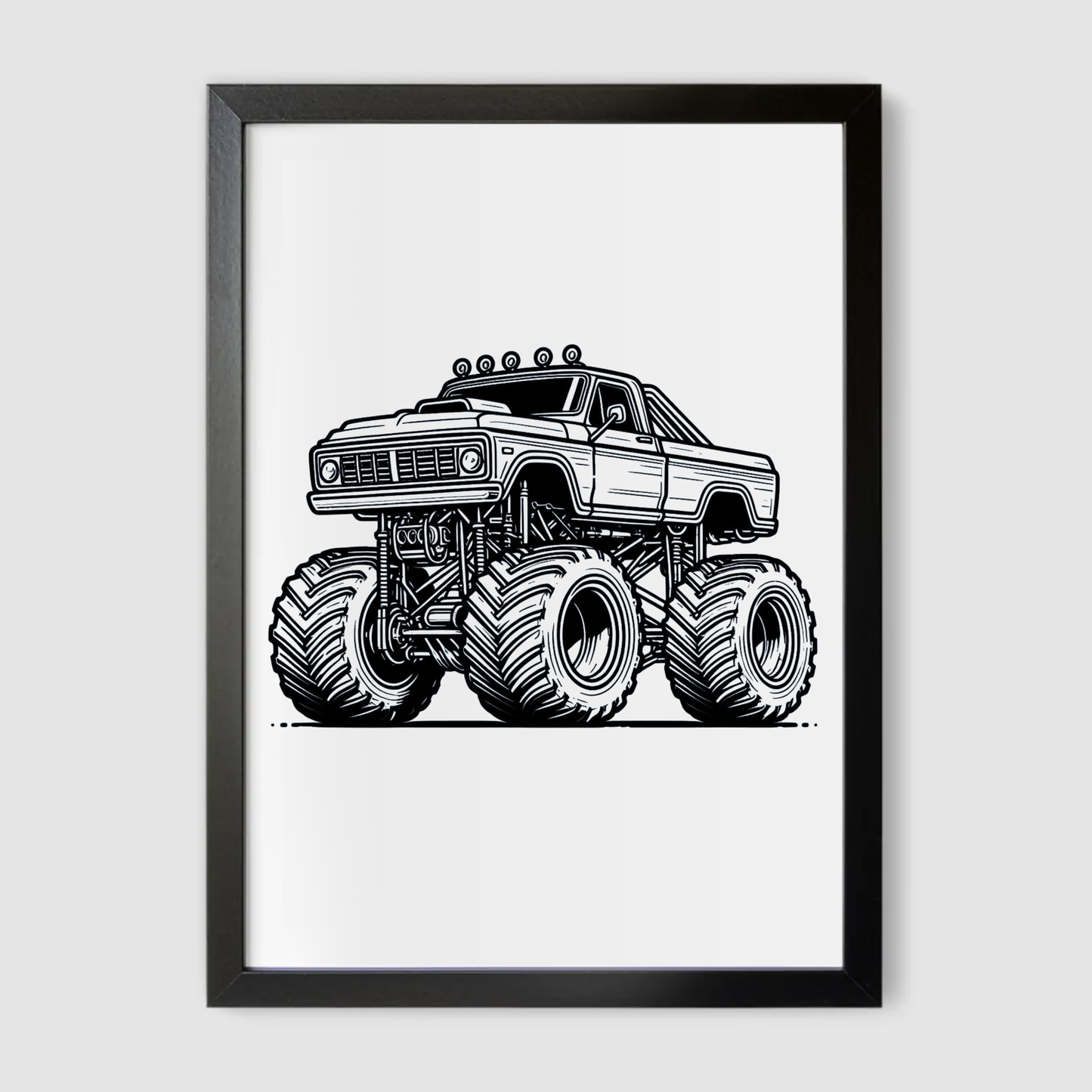 Monster Truck Line Art Print - Vehicles Collection
