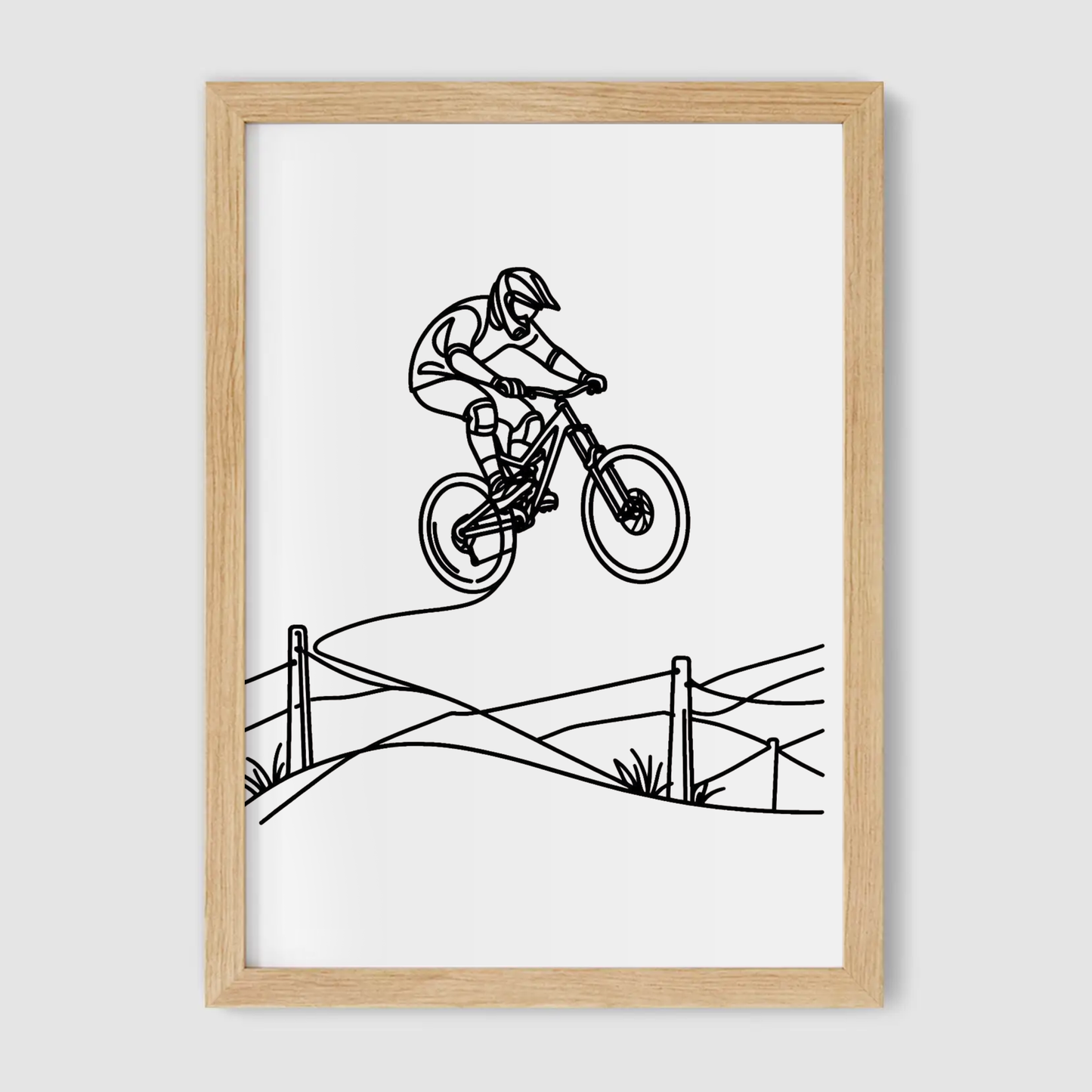 Mountain Biker Line Art Print - Biking & BMX Collection