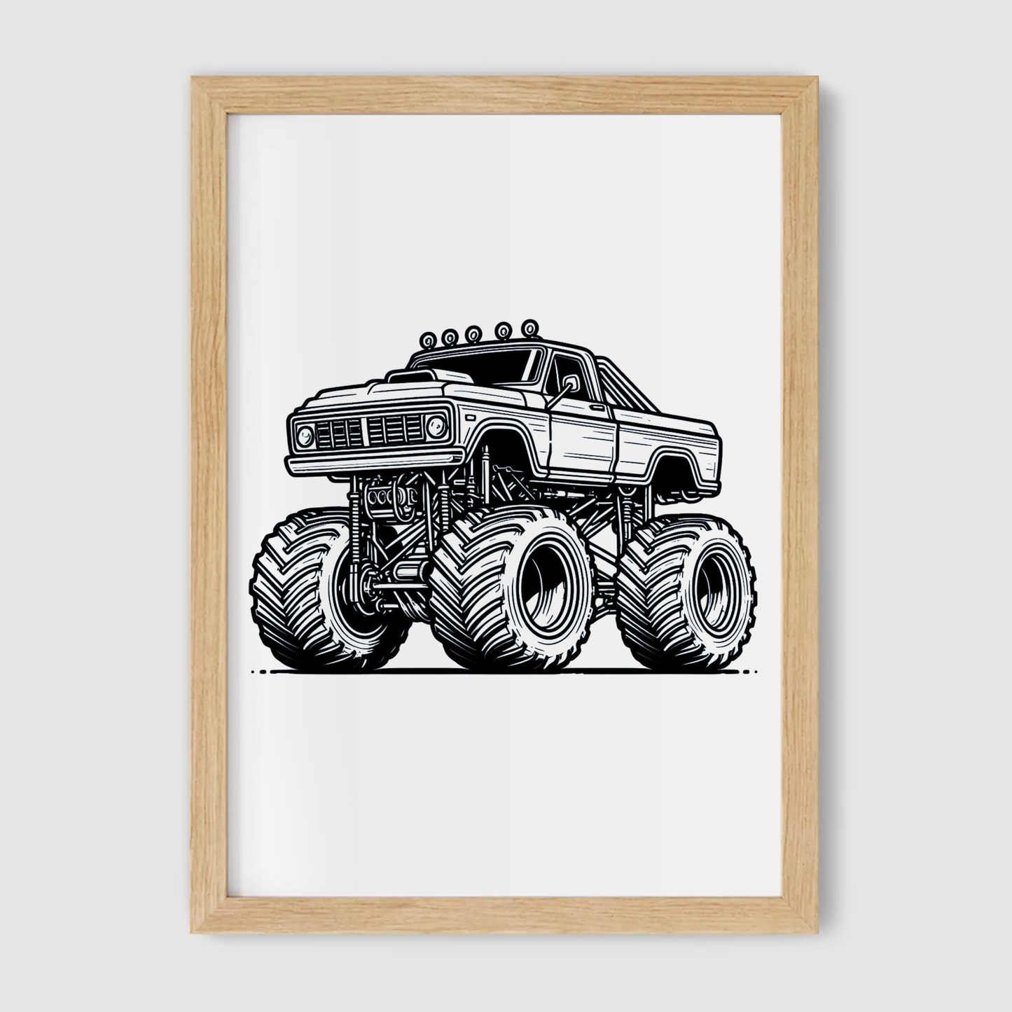 Monster Truck Line Art Print - Vehicles Collection