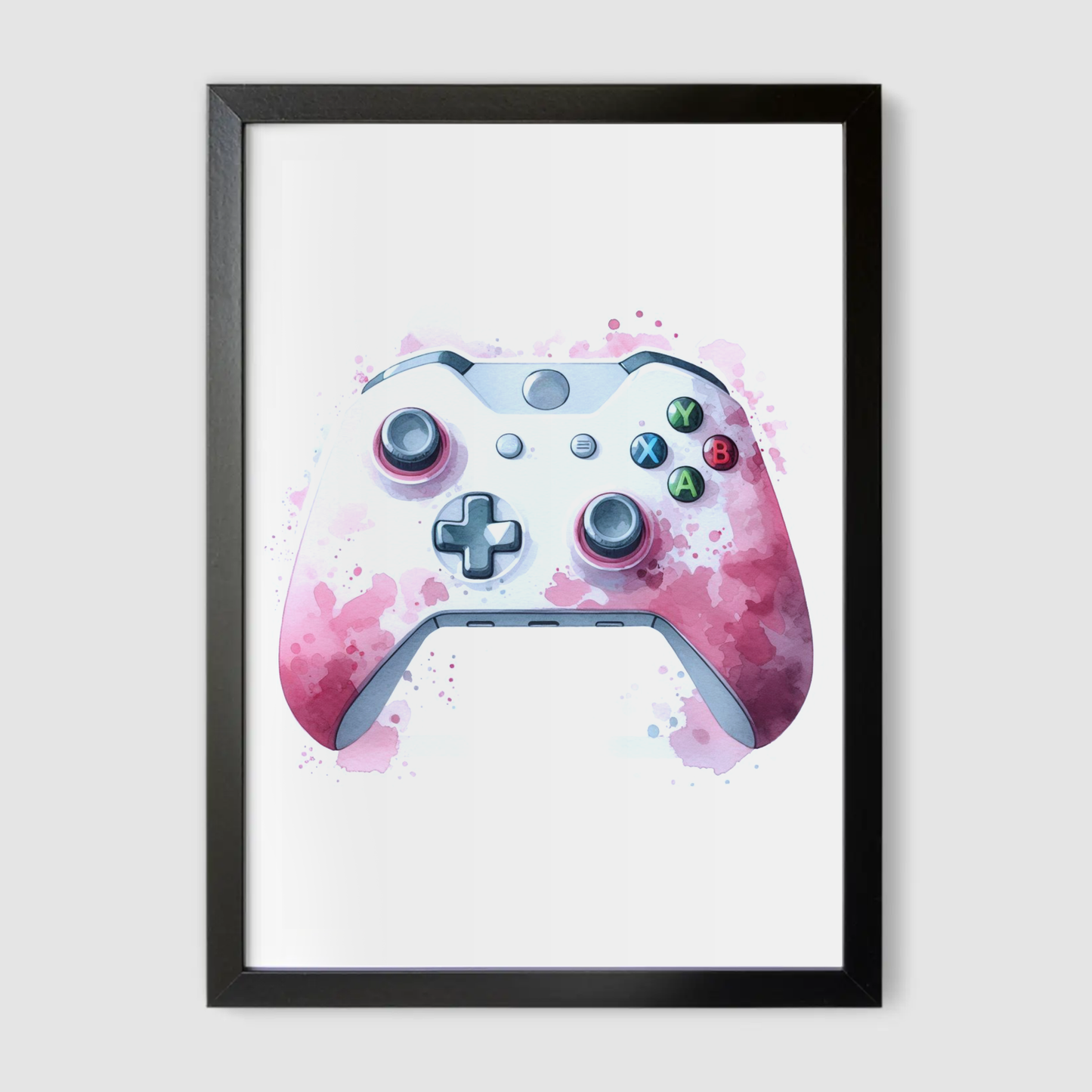 Pink & White Controller Art Print - Gaming Collection