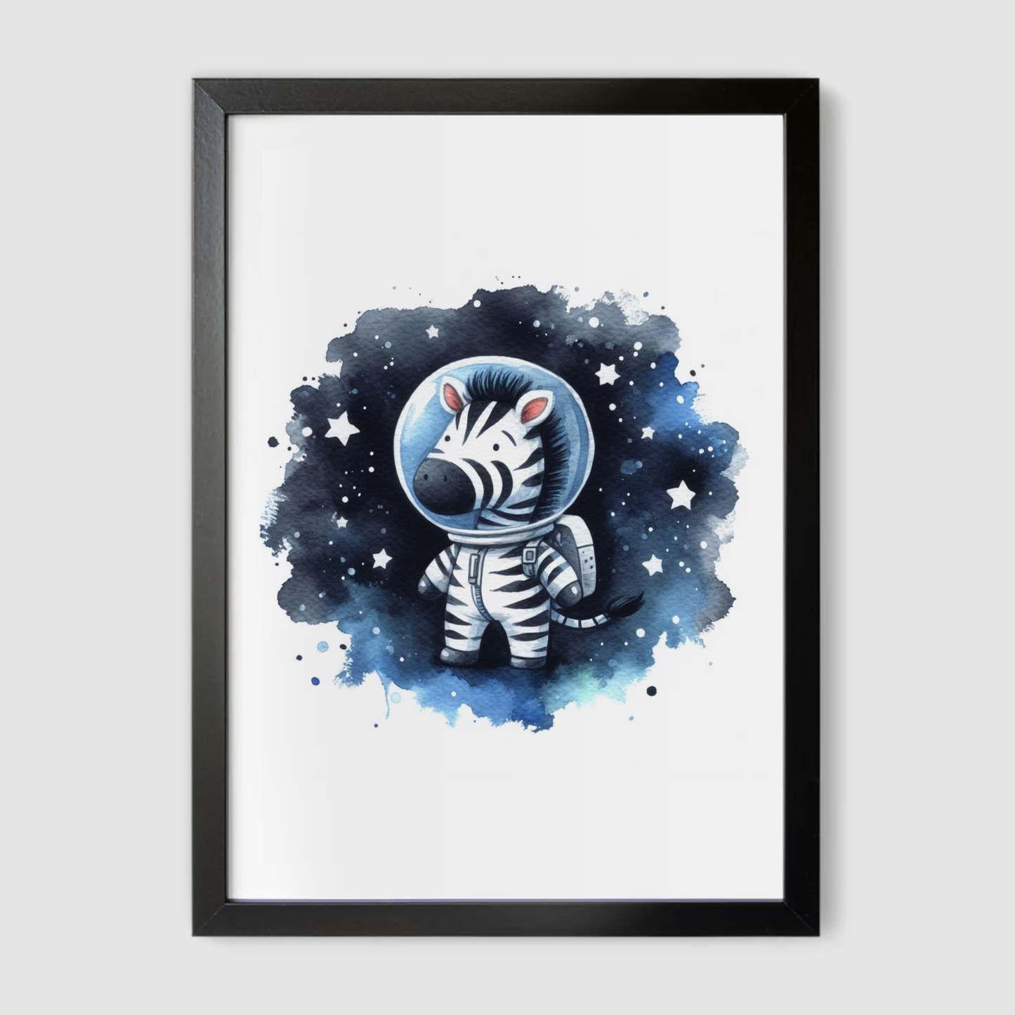 Zebra Spaceman Print - Nursery Space Collection