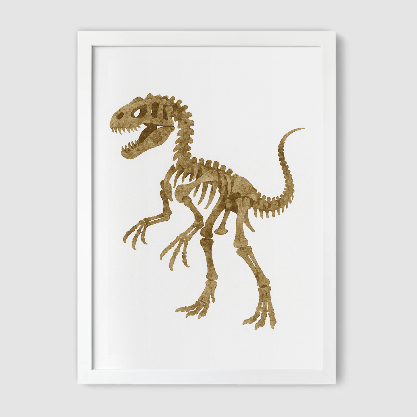 Theropod Fossil Print - Dinosaur Nursery Collection