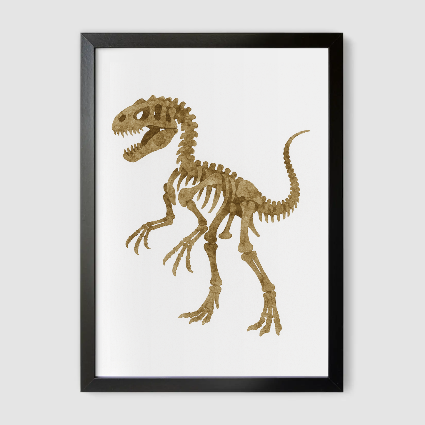 Theropod Fossil Print - Dinosaur Nursery Collection