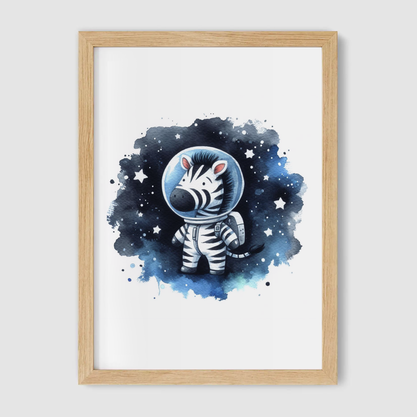 Zebra Spaceman Print - Nursery Space Collection