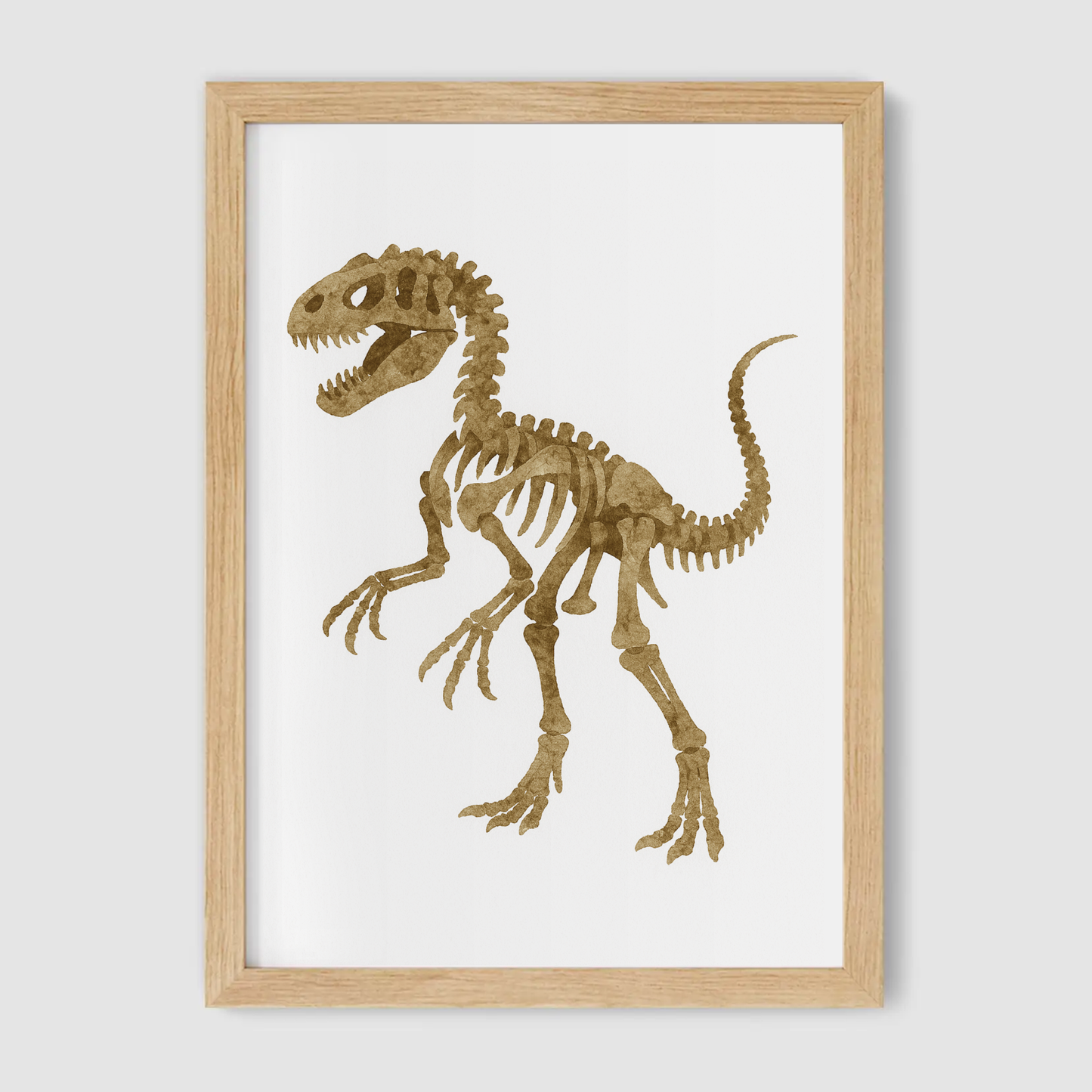 Theropod Fossil Print - Dinosaur Nursery Collection
