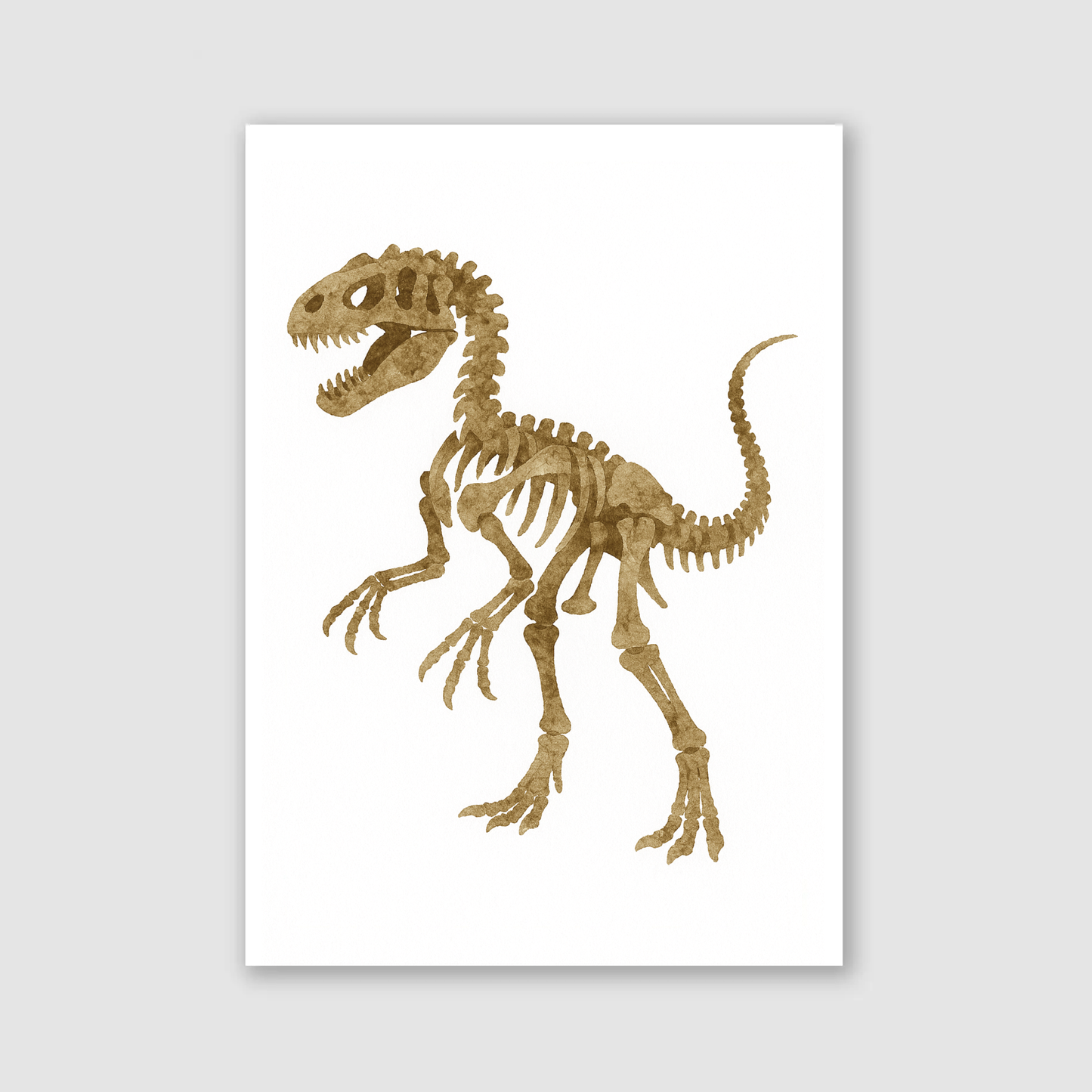 Theropod Fossil Print - Dinosaur Nursery Collection