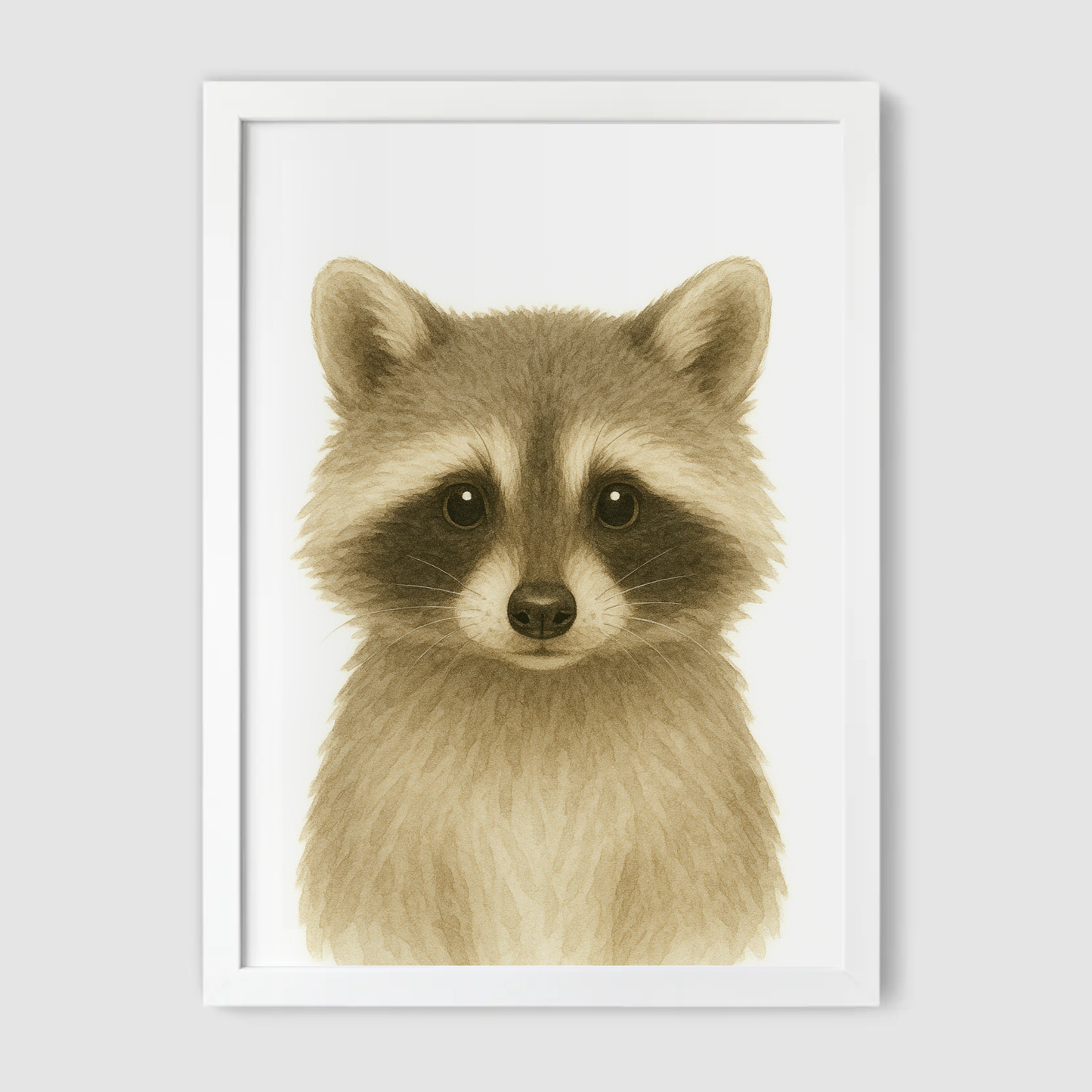 Baby Racoon Nursery Print - Woodland Animal Collection