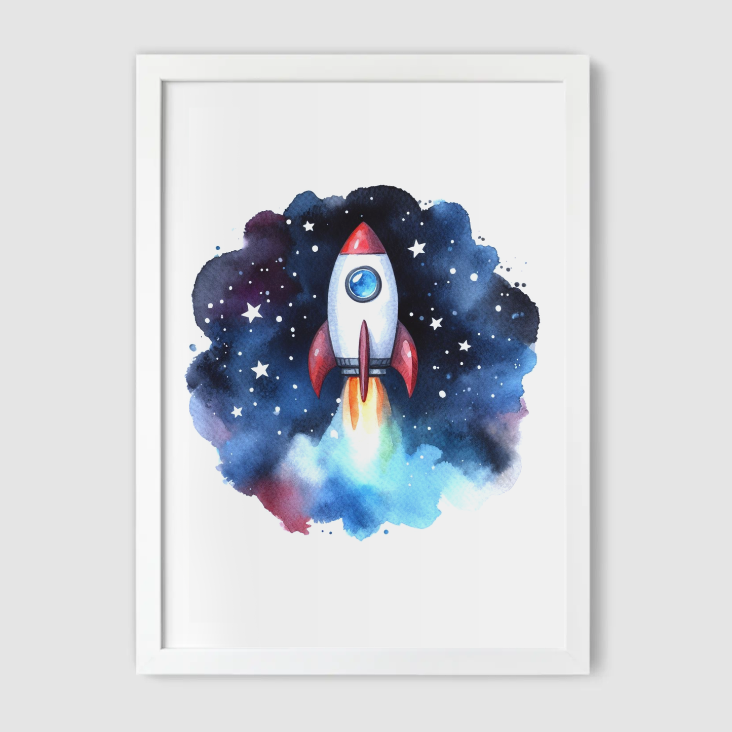 Colourful Rocket Print - Nursery Space Collection
