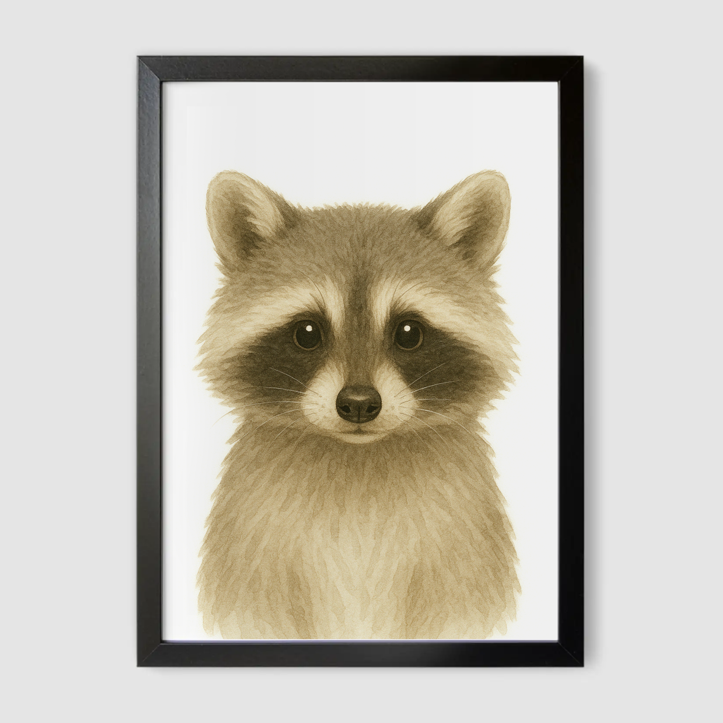 Baby Racoon Nursery Print - Woodland Animal Collection