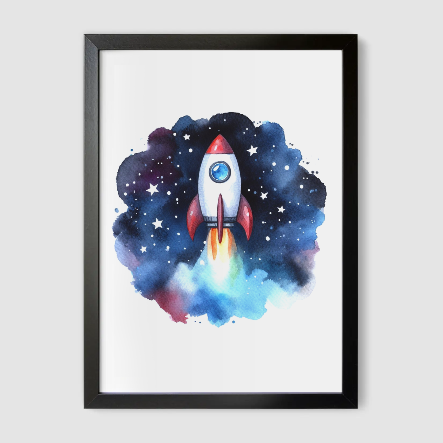 Colourful Rocket Print - Nursery Space Collection