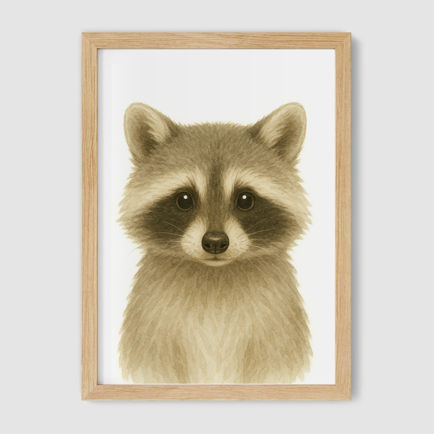 Baby Racoon Nursery Print - Woodland Animal Collection