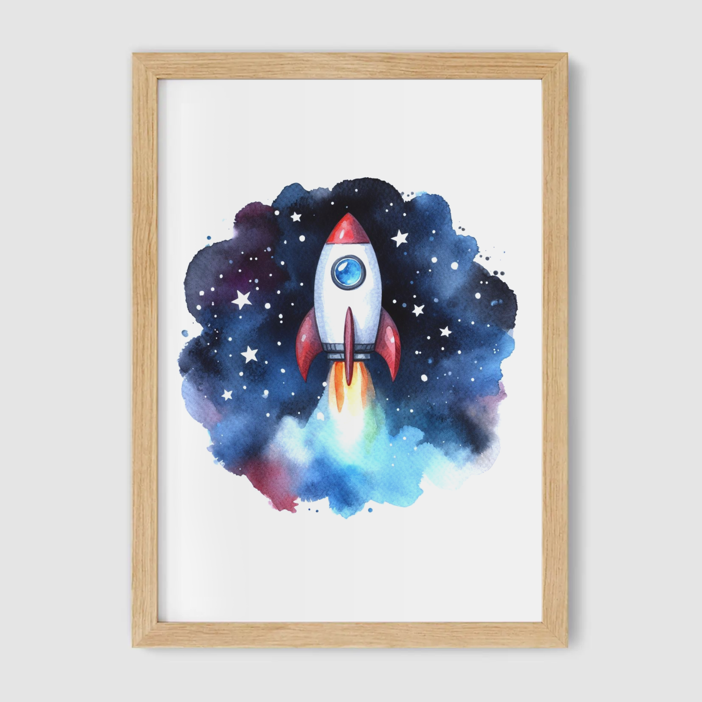 Colourful Rocket Print - Nursery Space Collection