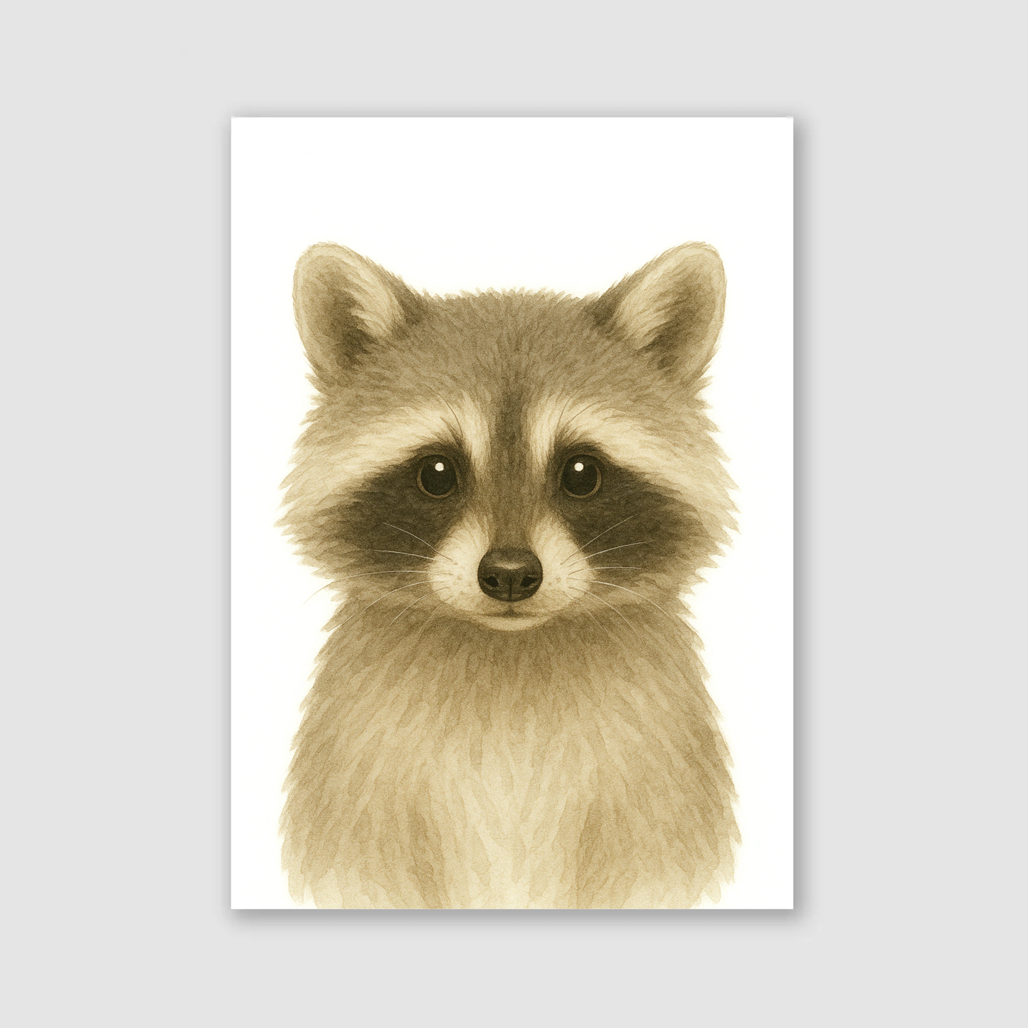 Baby Racoon Nursery Print - Woodland Animal Collection