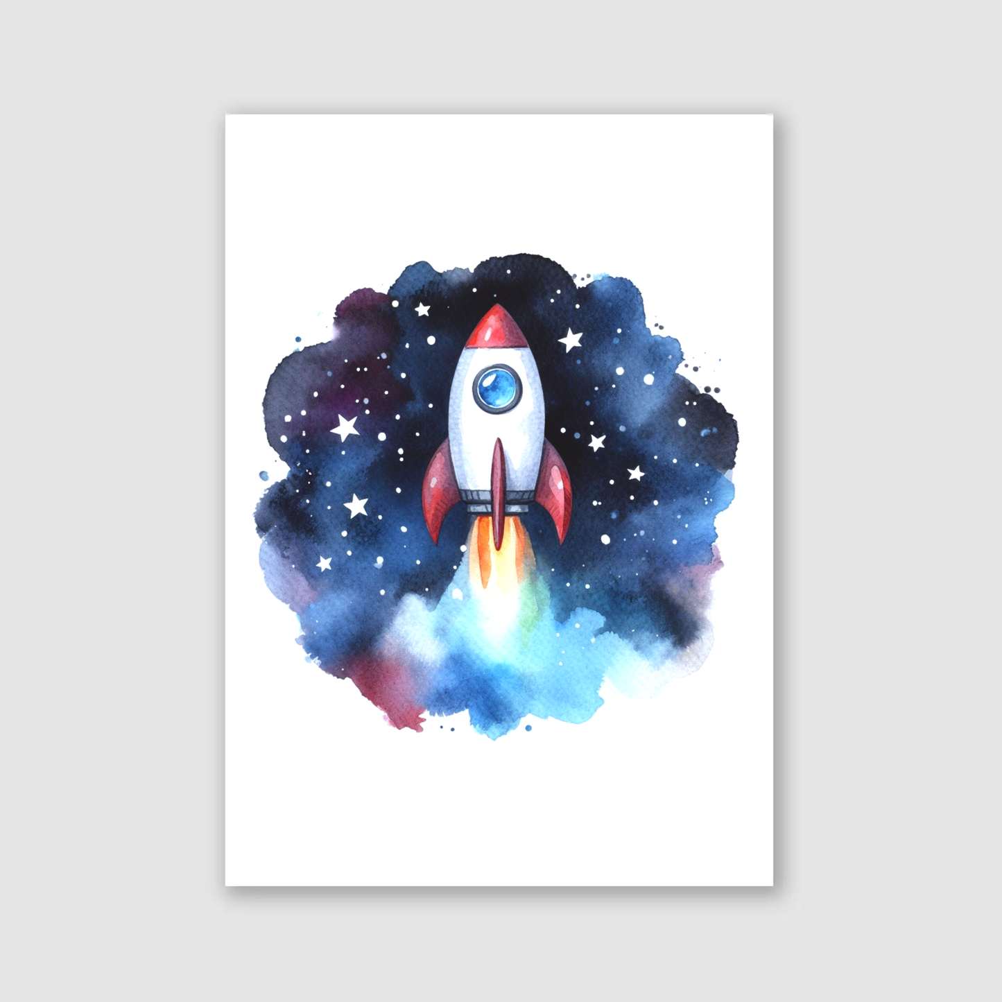 Colourful Rocket Print - Nursery Space Collection