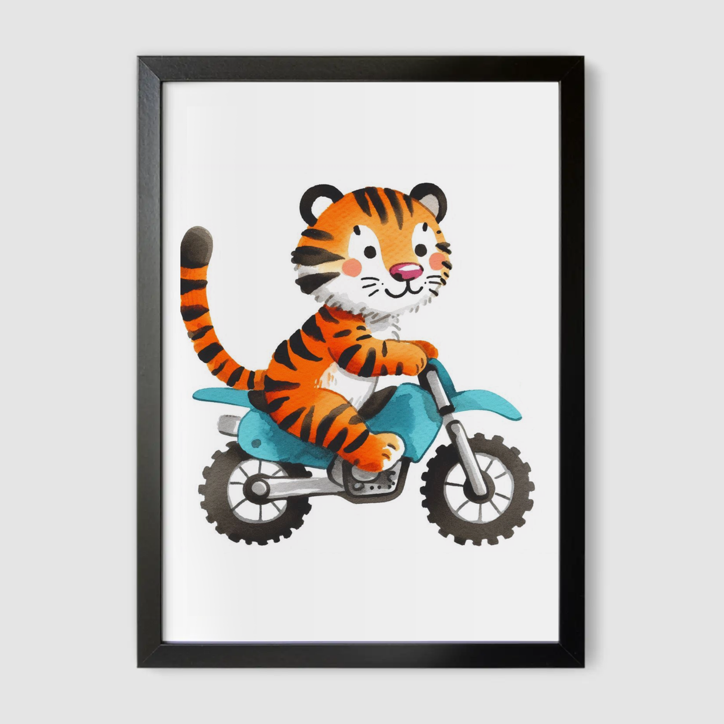 Tiger Biker Print - Animal Motorbike Nursery Collection