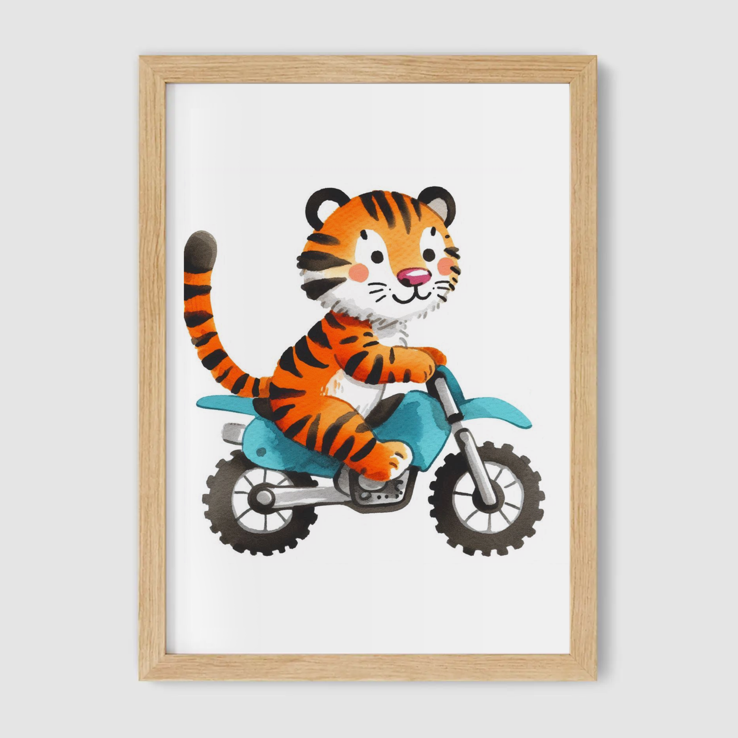 Tiger Biker Print - Animal Motorbike Nursery Collection