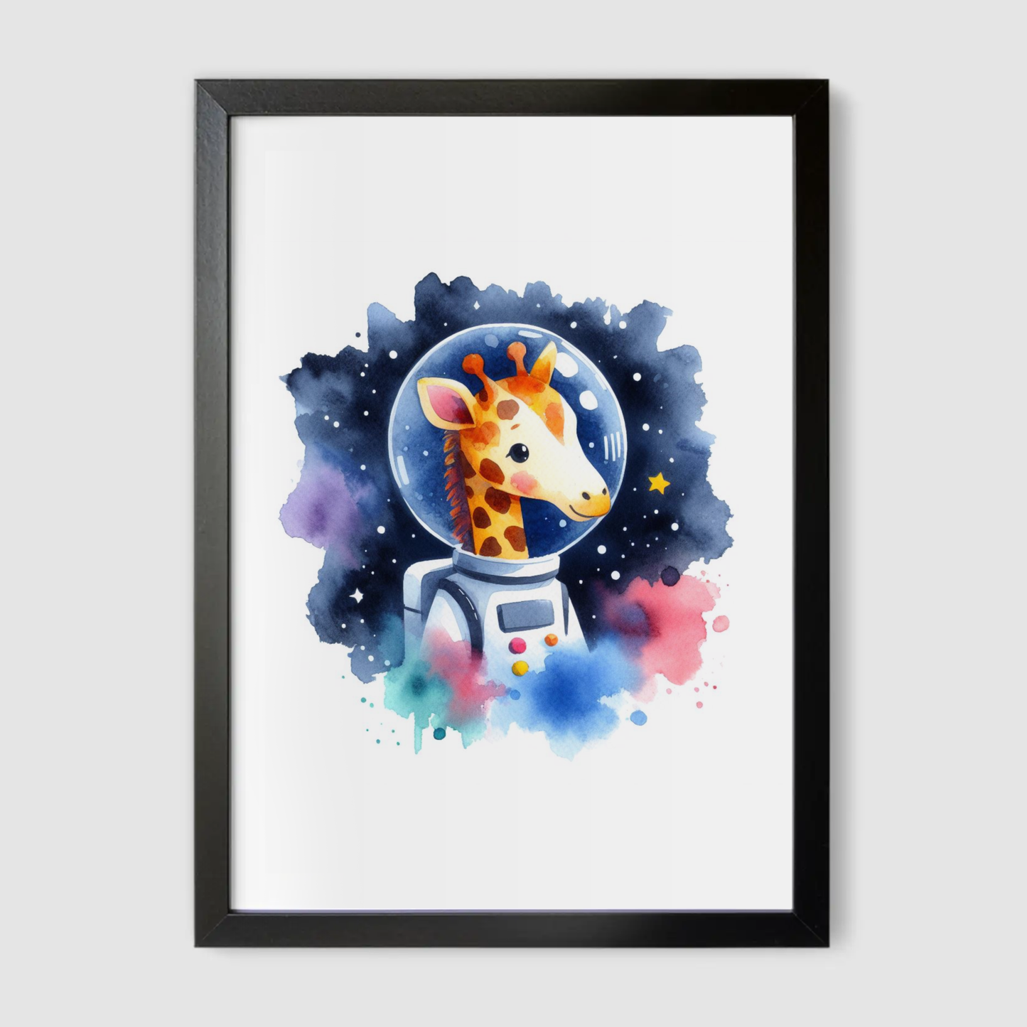 Giraffe Spaceman Print - Nursery Space Collection