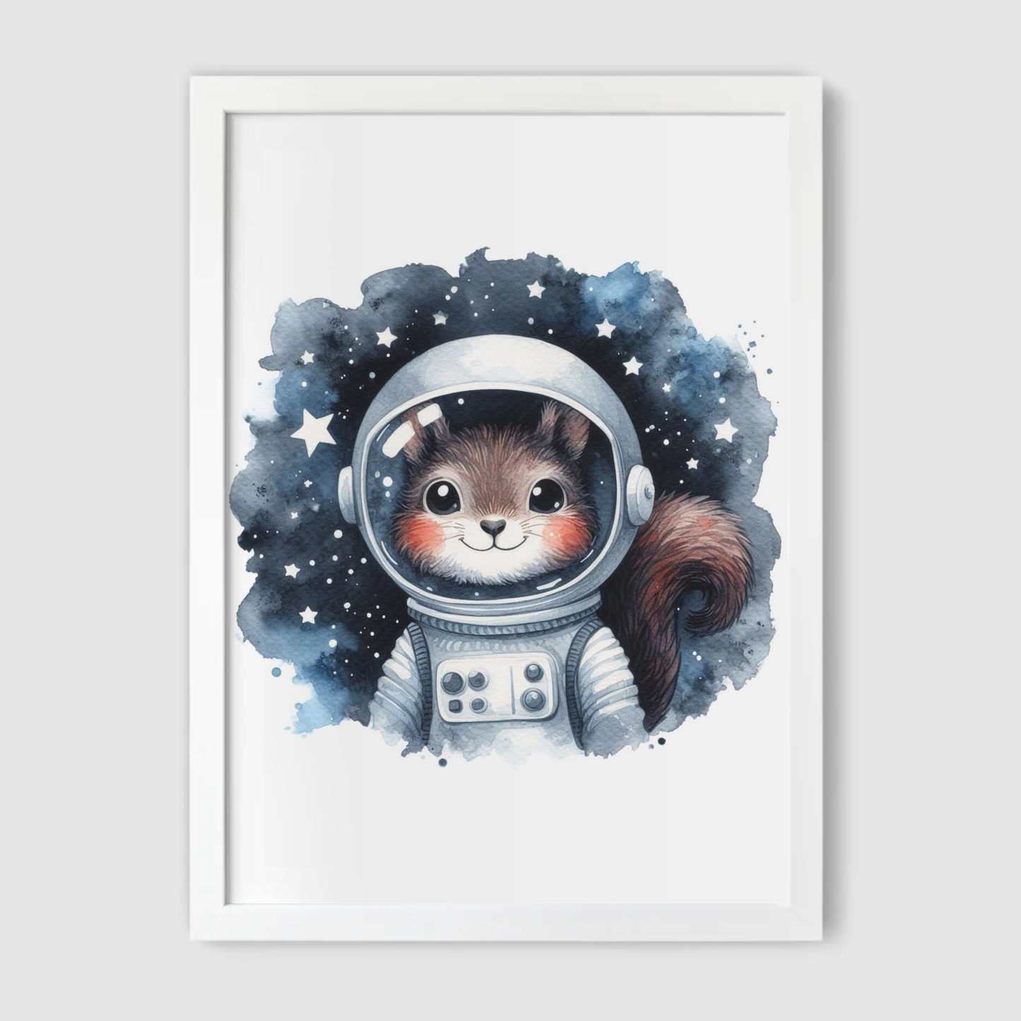 Squirrel Spaceman Print - Nursery Space Collection