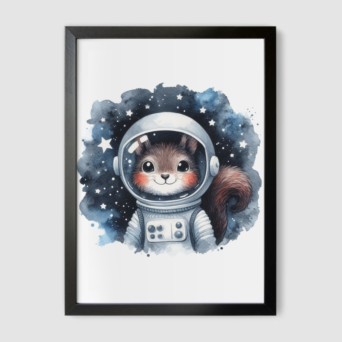 Squirrel Spaceman Print - Nursery Space Collection