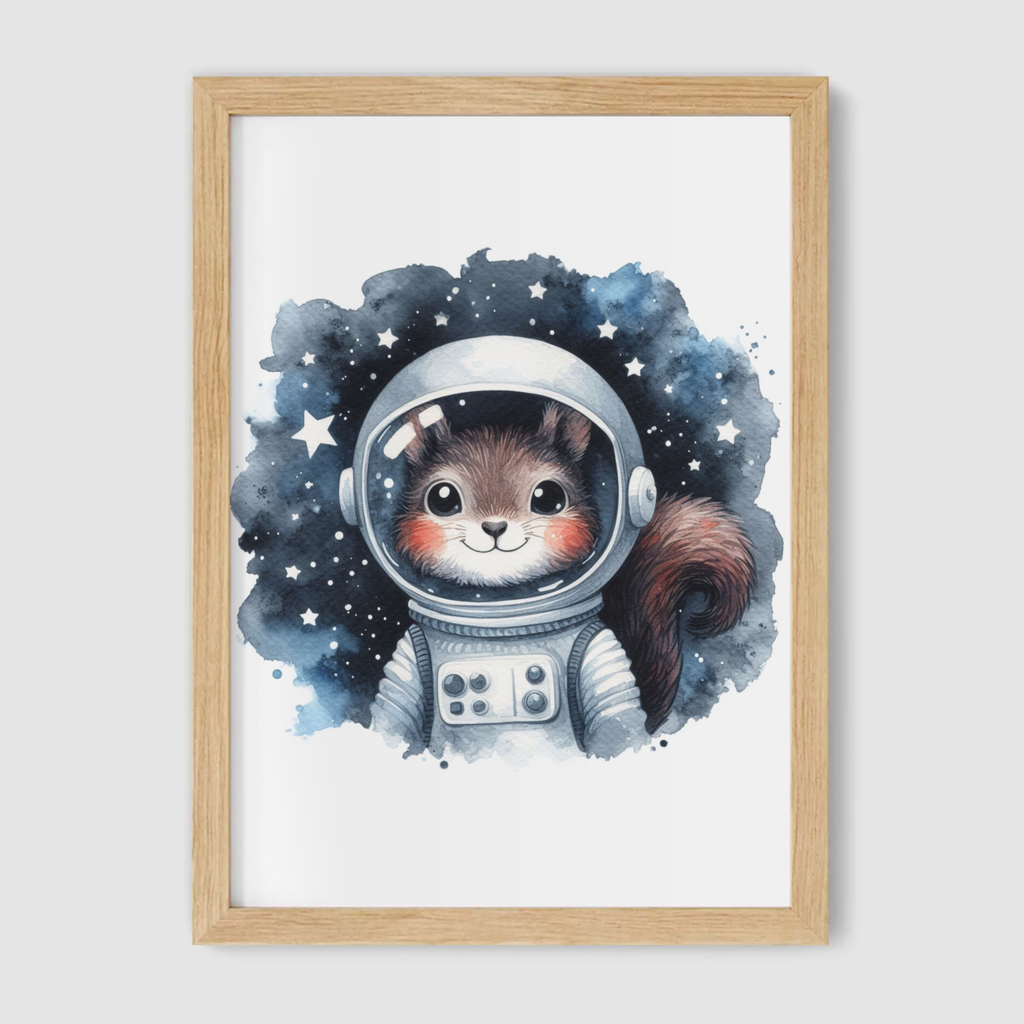Squirrel Spaceman Print - Nursery Space Collection