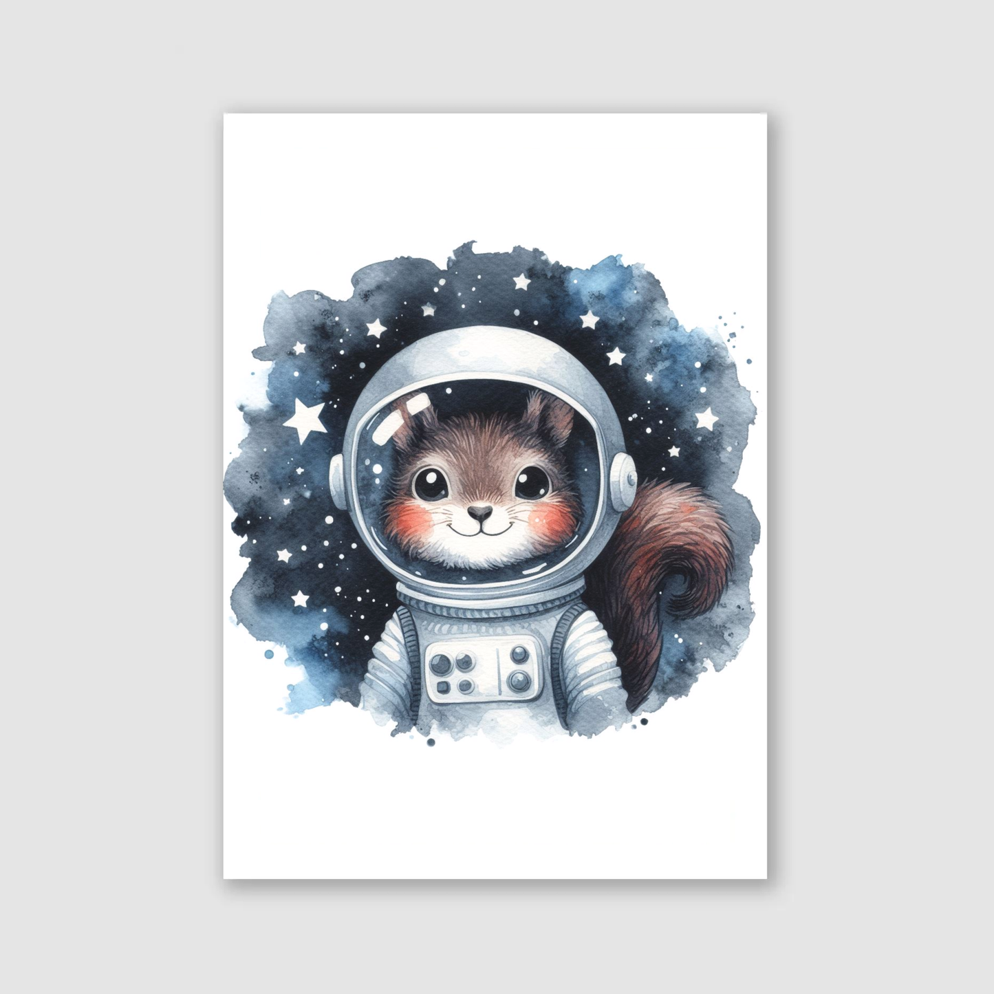 Squirrel Spaceman Print - Nursery Space Collection