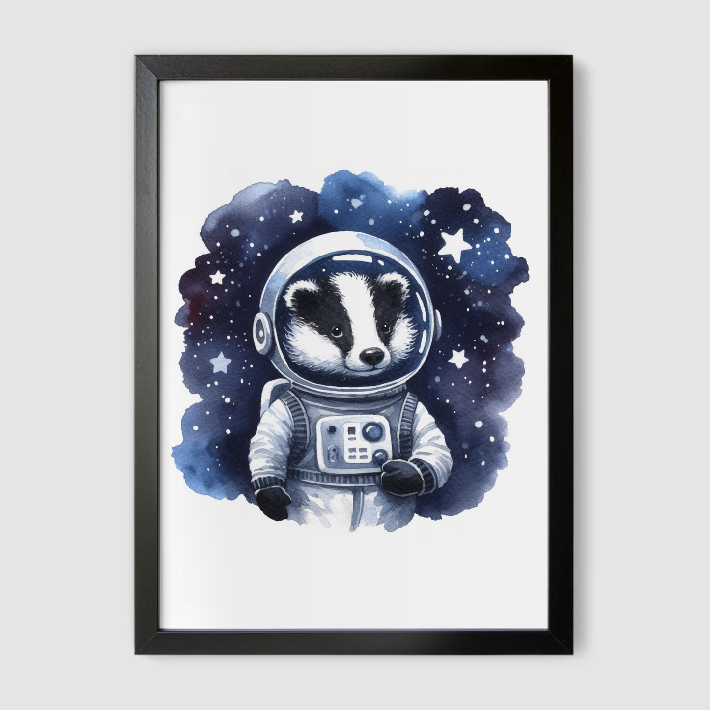 Badger Spaceman Print - Nursery Space Collection