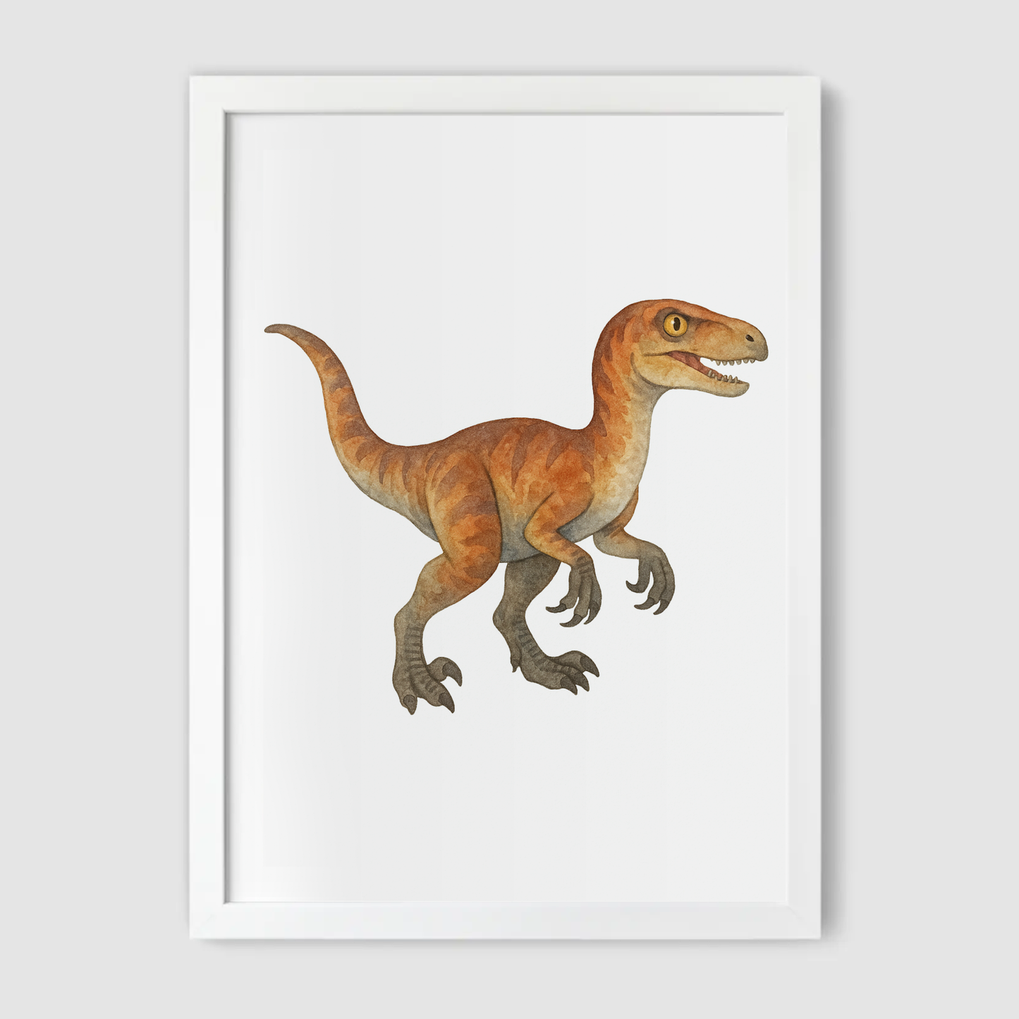 Velociraptor Dinosaur Print - Dinosaur Nursery Collection