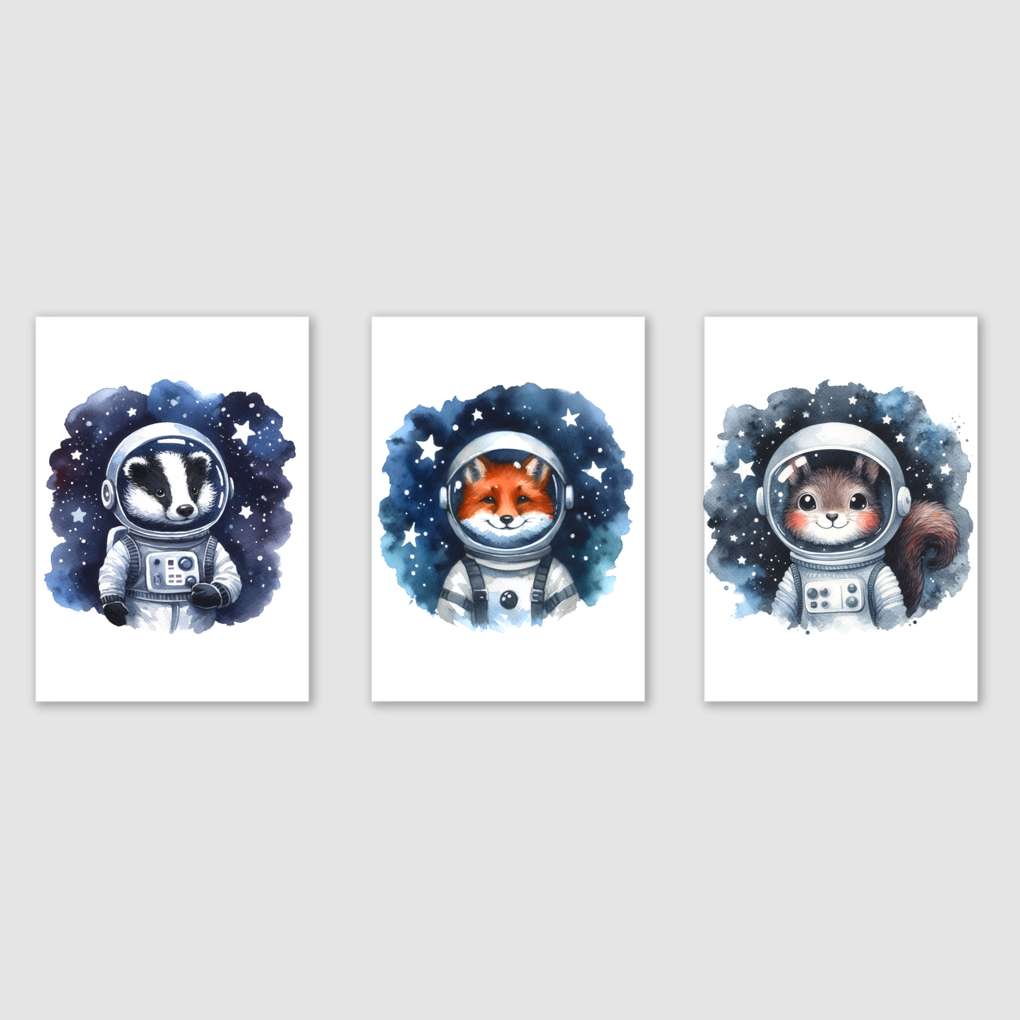 Woodland Animals Space Print Set - Nursery Space Collection Set of 3