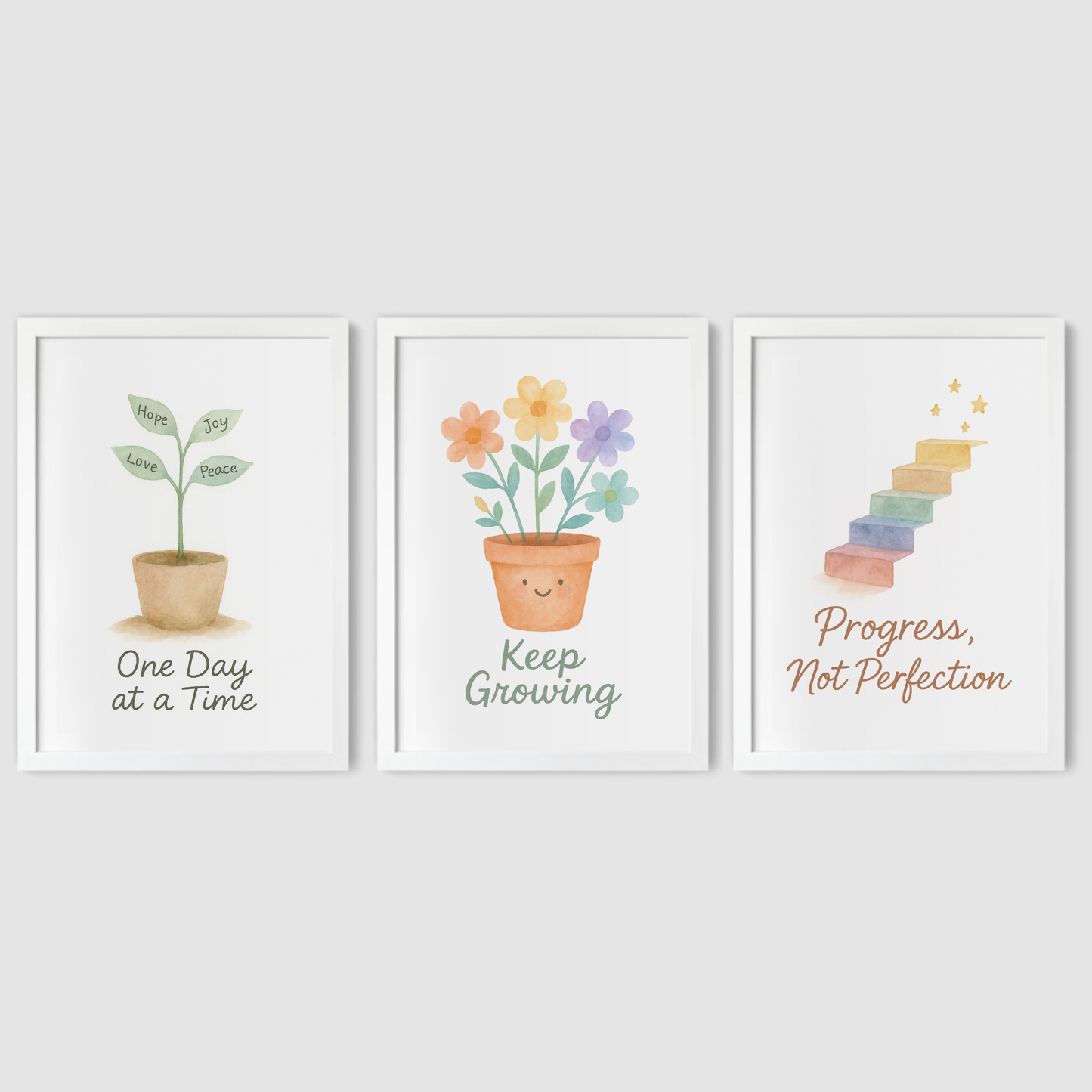 Gentle Growth Print Set - Rainbow & Positivity Collection Set of 3