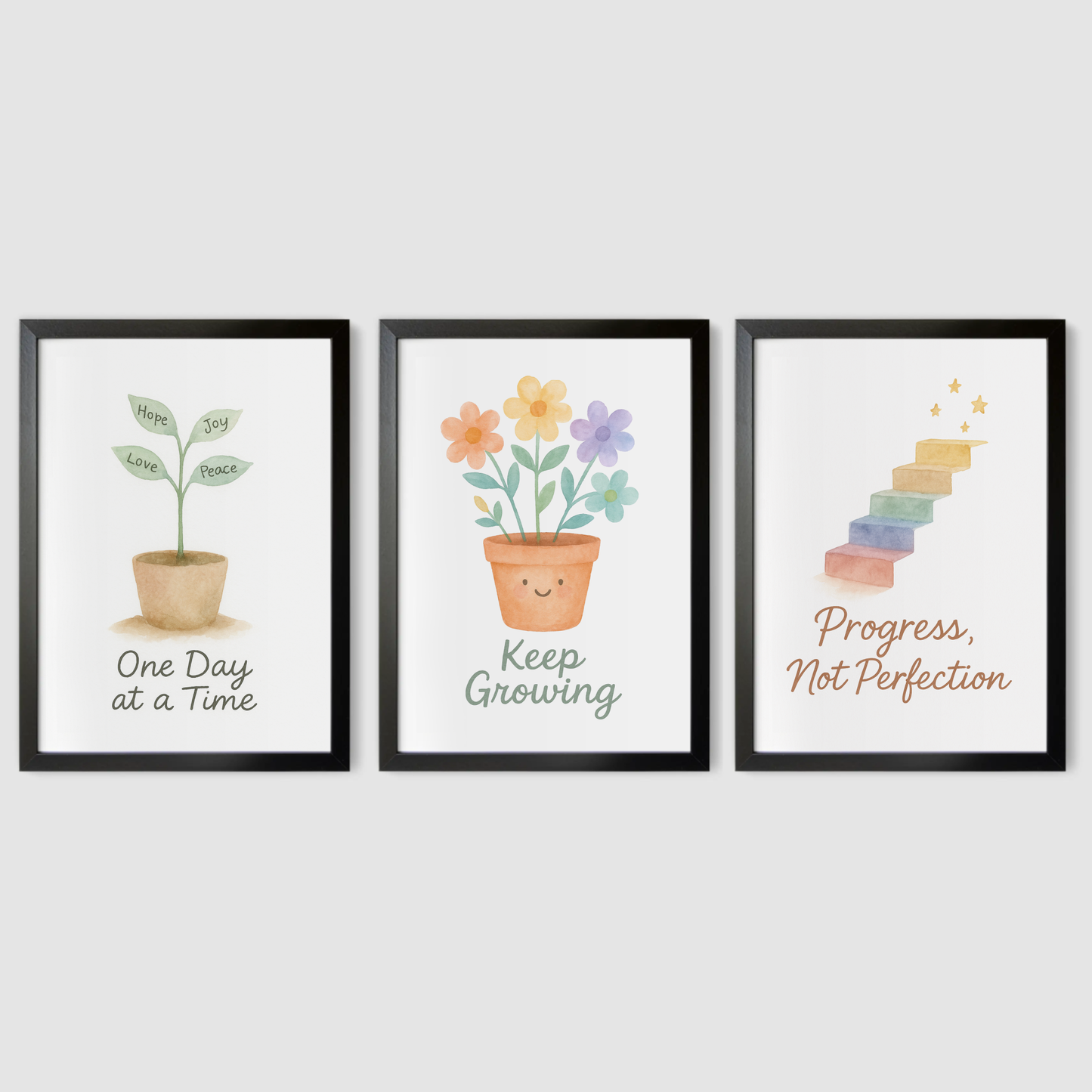 Gentle Growth Print Set - Rainbow & Positivity Collection Set of 3