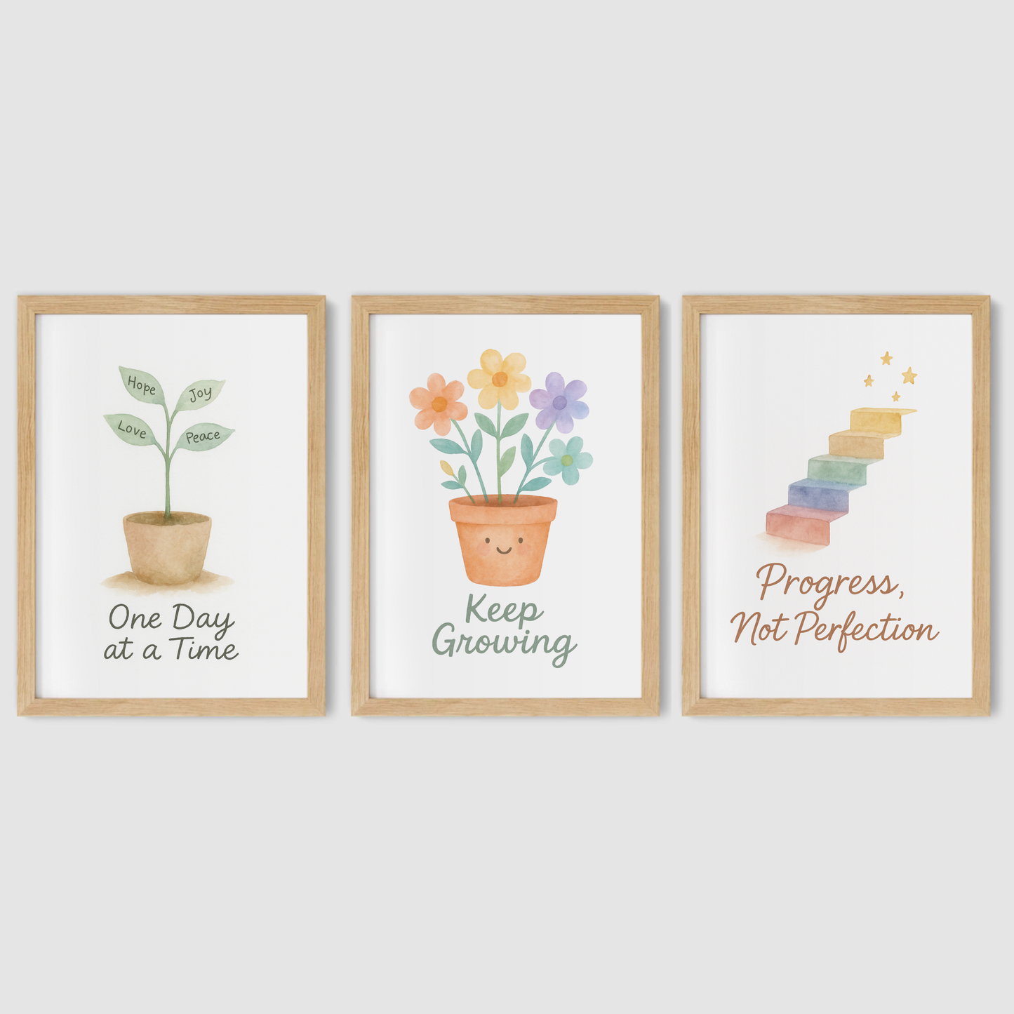 Gentle Growth Print Set - Rainbow & Positivity Collection Set of 3