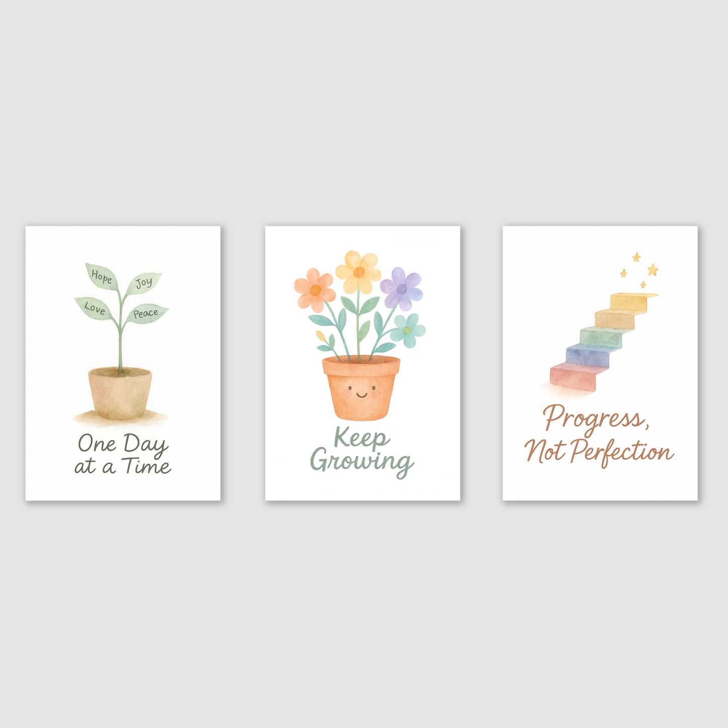 Gentle Growth Print Set - Rainbow & Positivity Collection Set of 3