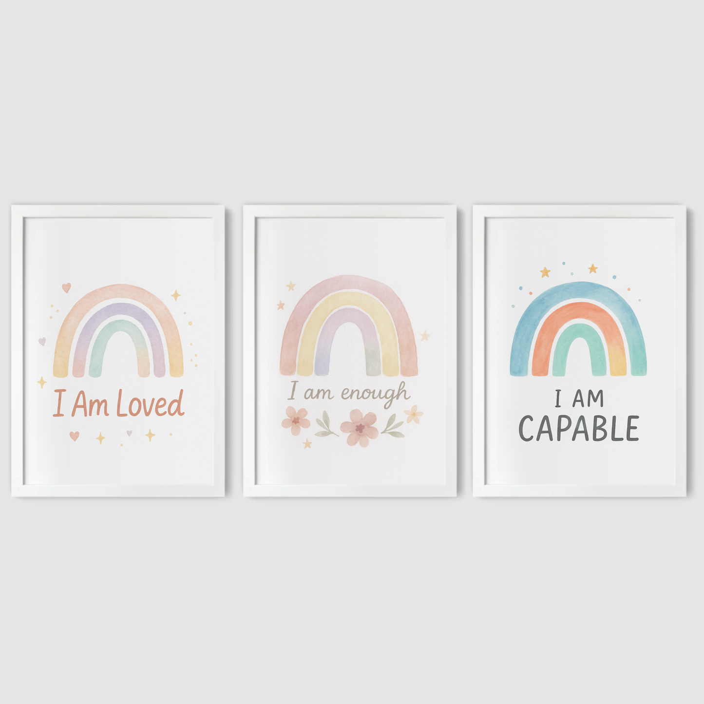 Affirmation Arches Print Set - Rainbow & Positivity Collection Set of 3