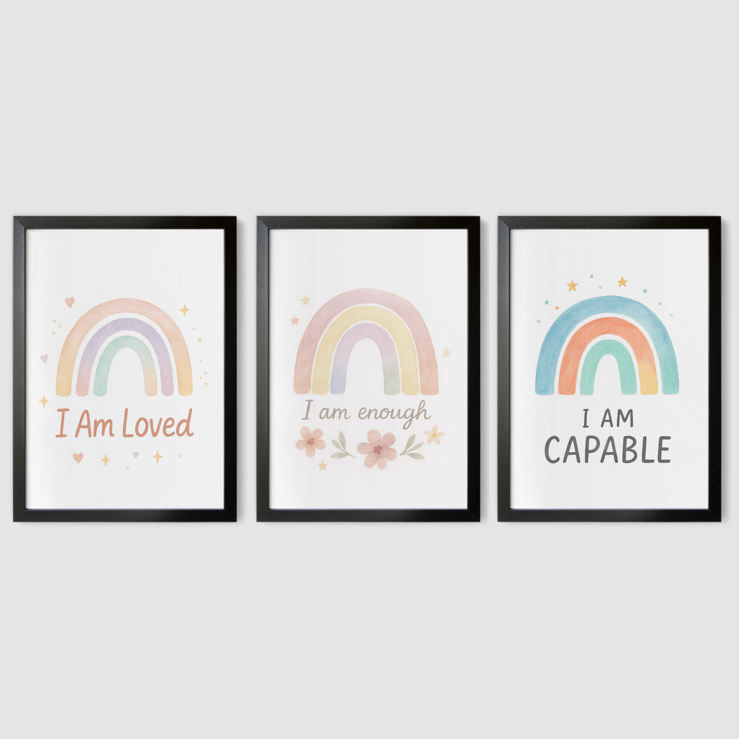 Affirmation Arches Print Set - Rainbow & Positivity Collection Set of 3