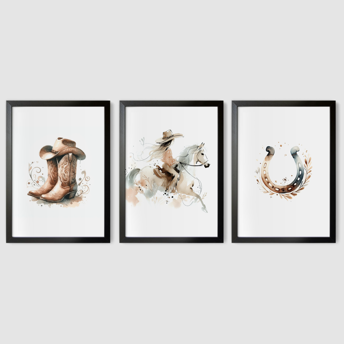 Country & Western Print Set - Horse & Pony Collection Set of 3