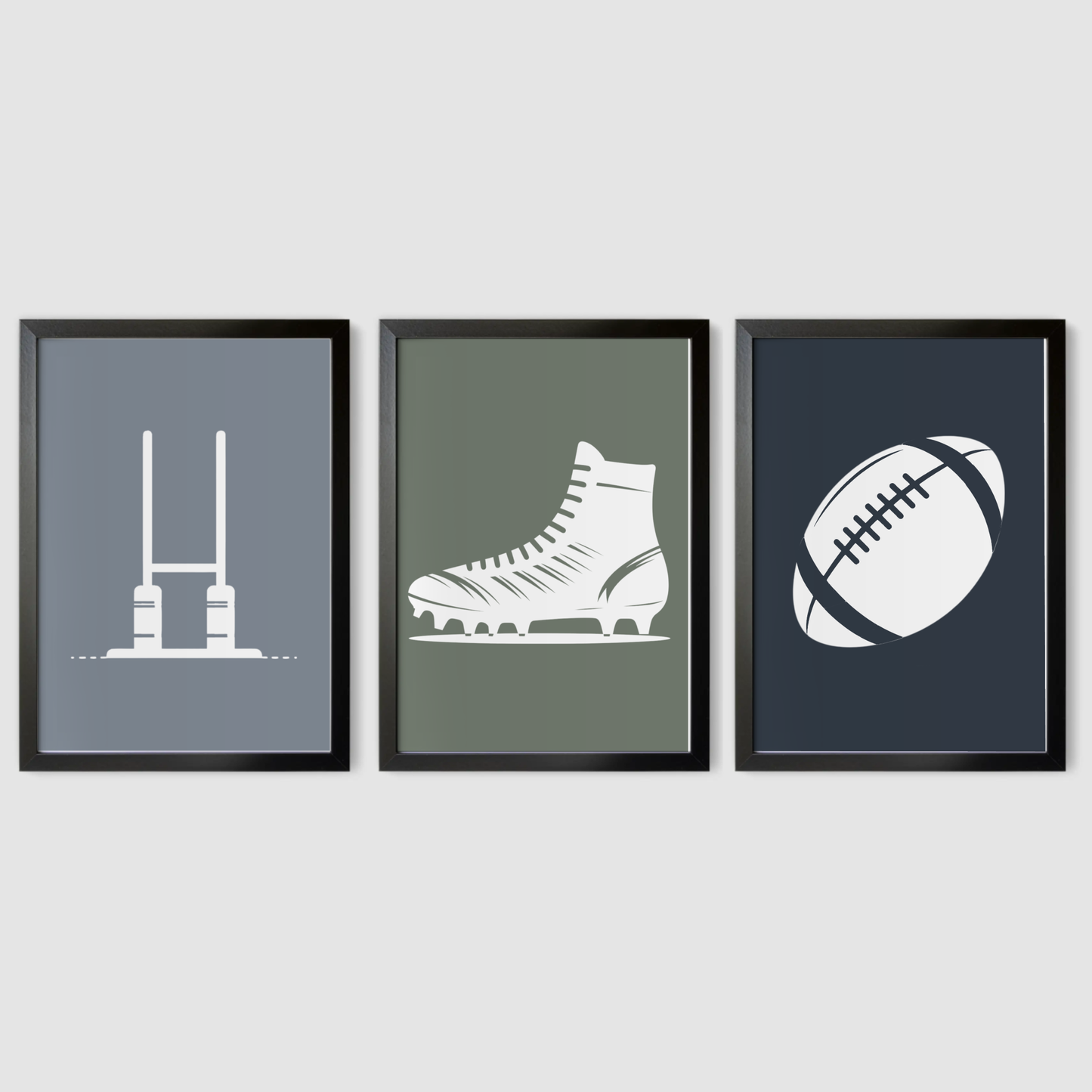 2D Rugby Print Set - Rugby Collection Set of 3