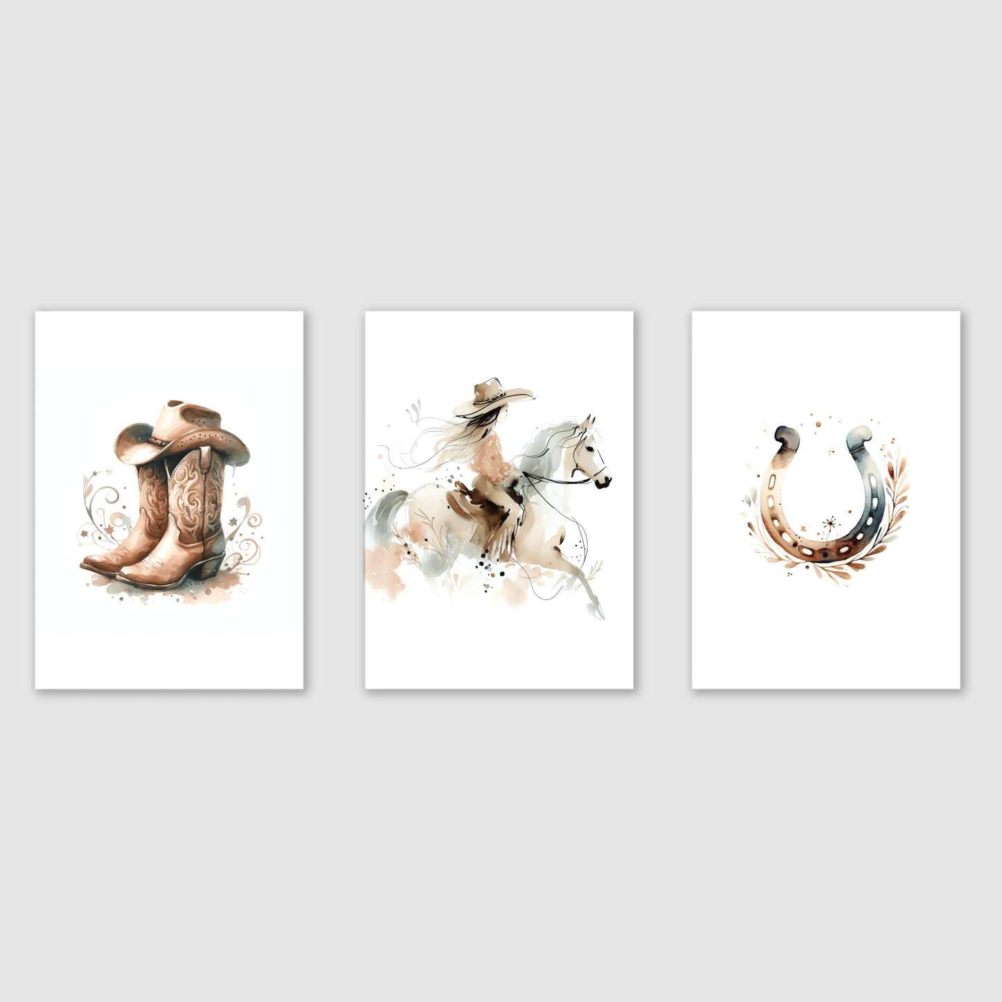 Country & Western Print Set - Horse & Pony Collection Set of 3