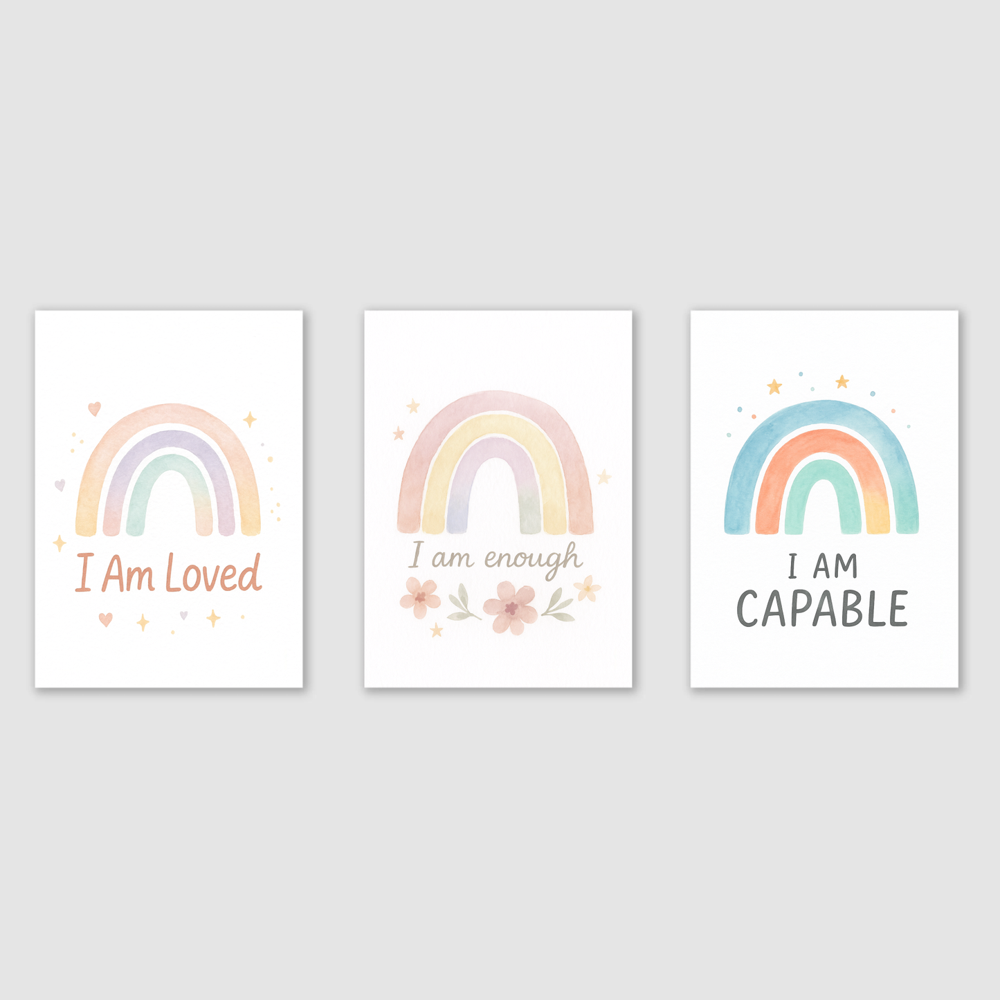 Affirmation Arches Print Set - Rainbow & Positivity Collection Set of 3
