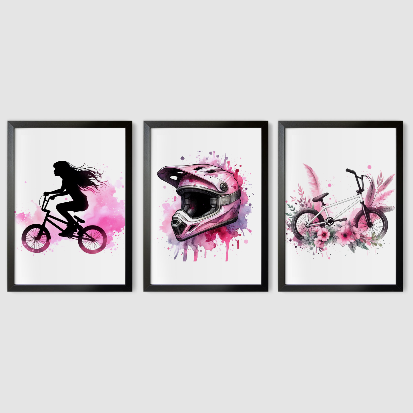 Pink BMX Print Set - Biking & BMX Collection Set of 3