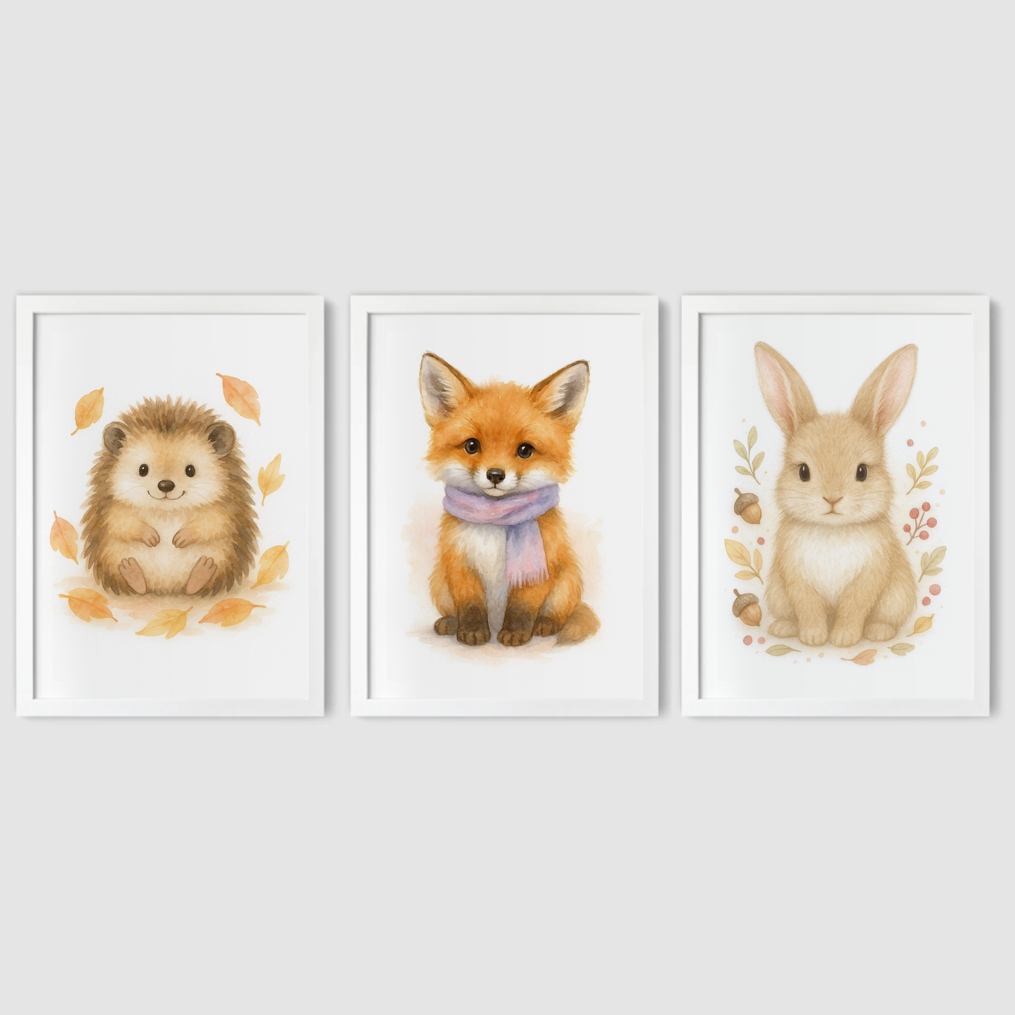 Woodland Cuties Print Set - Cute Pets Collection Set of 3