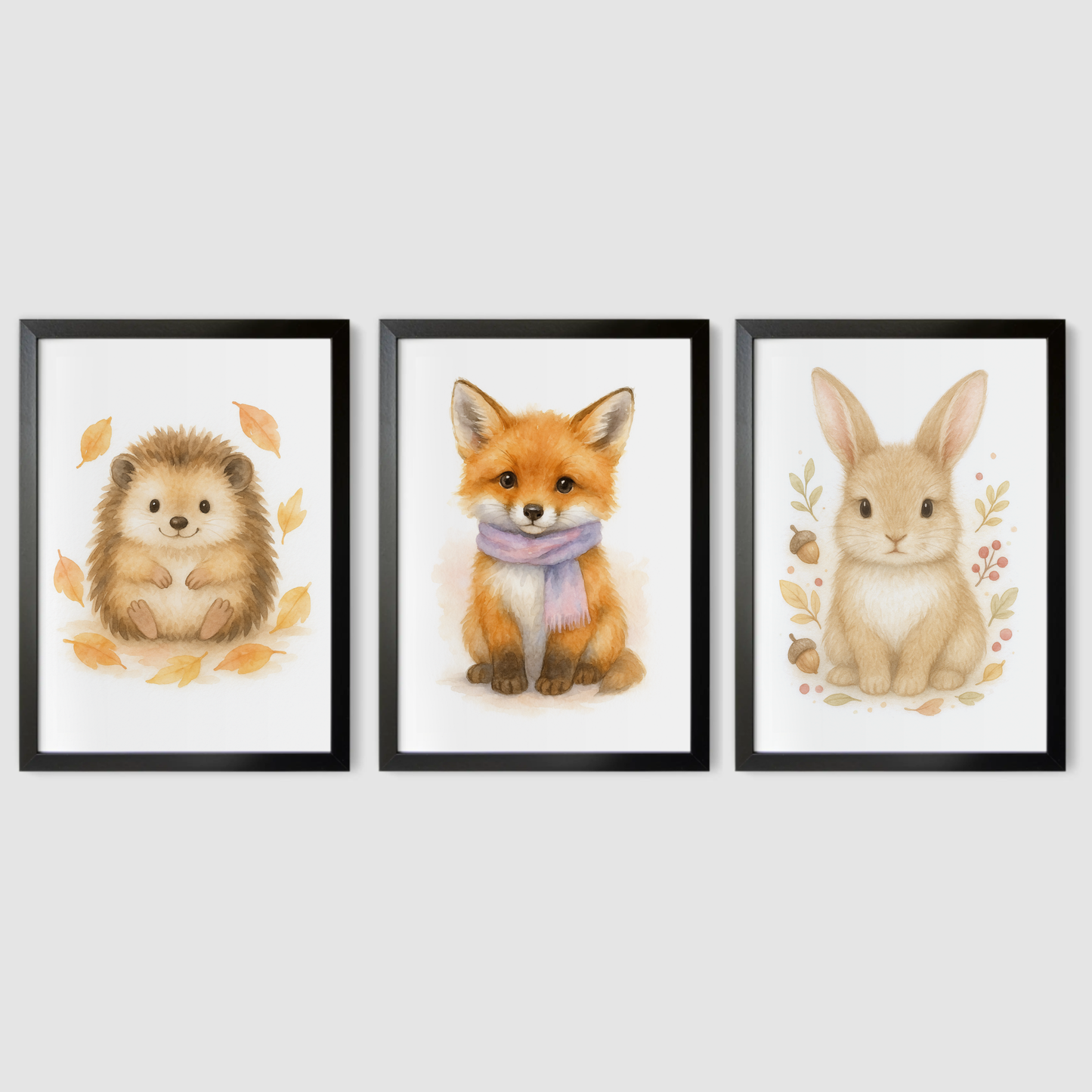 Woodland Cuties Print Set - Cute Pets Collection Set of 3