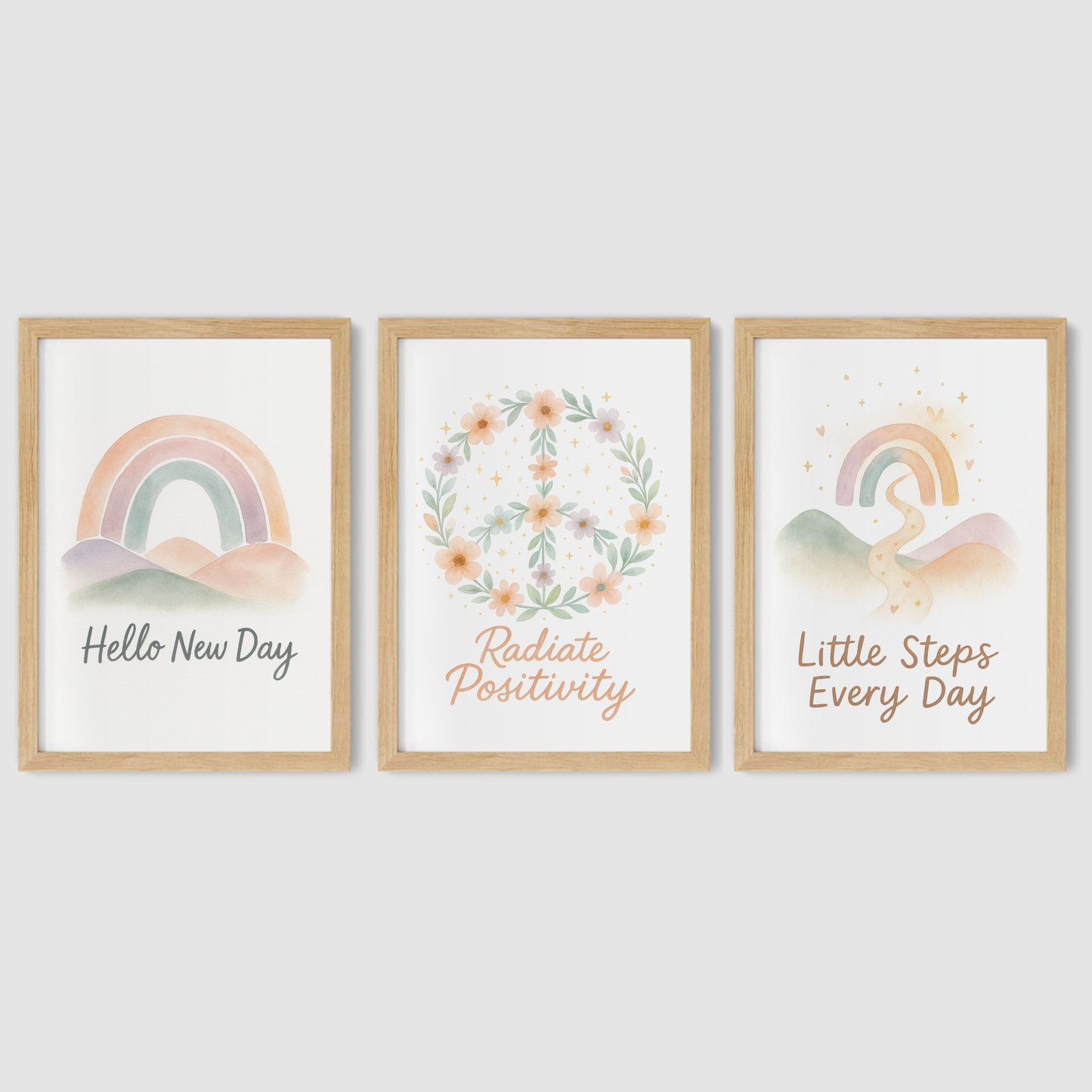 Abstract Positivity Print Set - Rainbow & Positivity Collection Set of 3