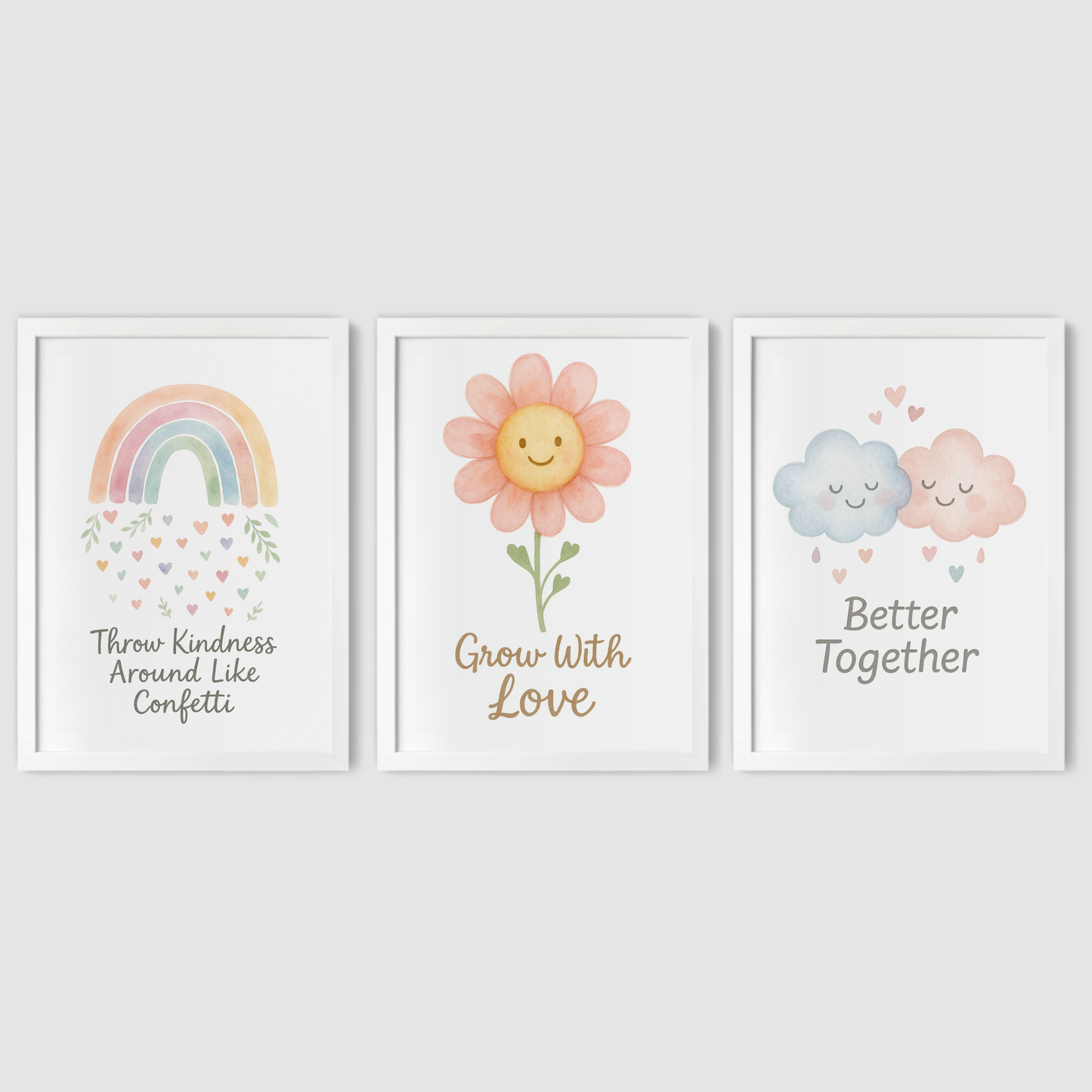 Radiate Kindness Print Set - Rainbow & Positivity Collection Set of 3