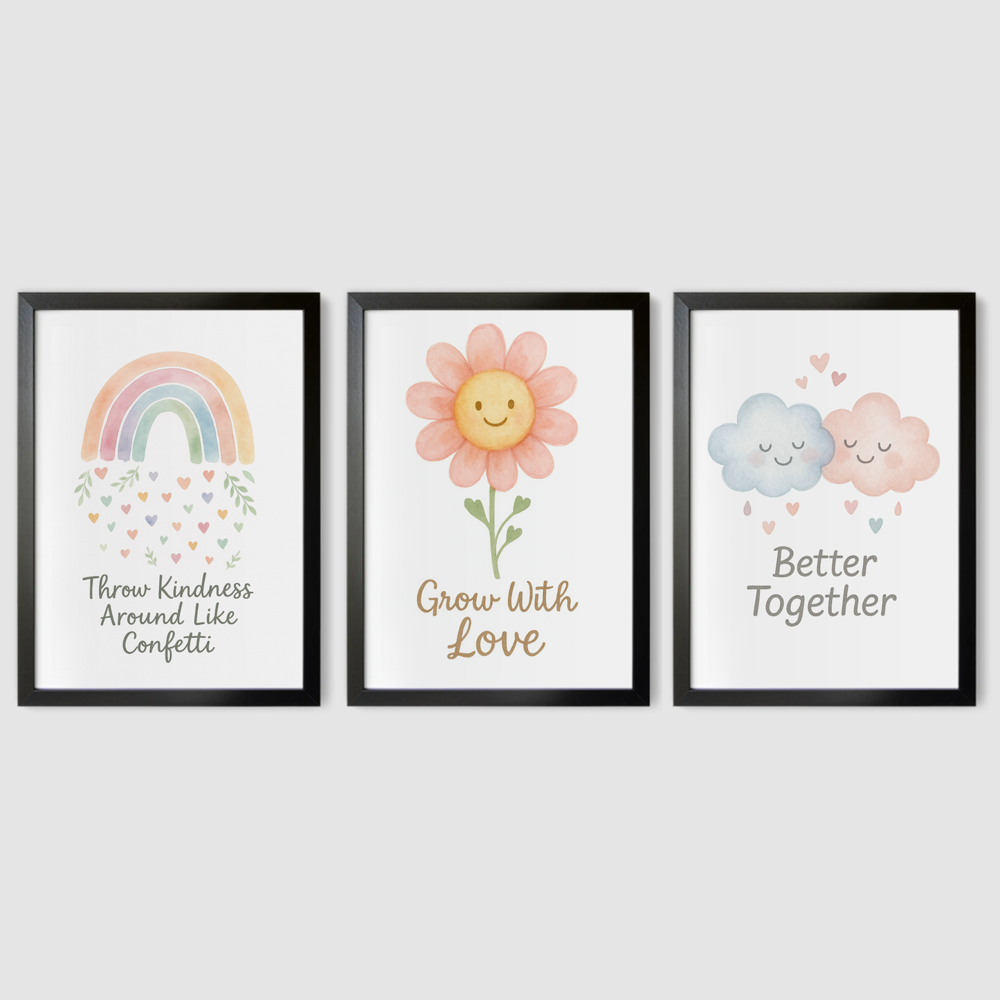 Radiate Kindness Print Set - Rainbow & Positivity Collection Set of 3