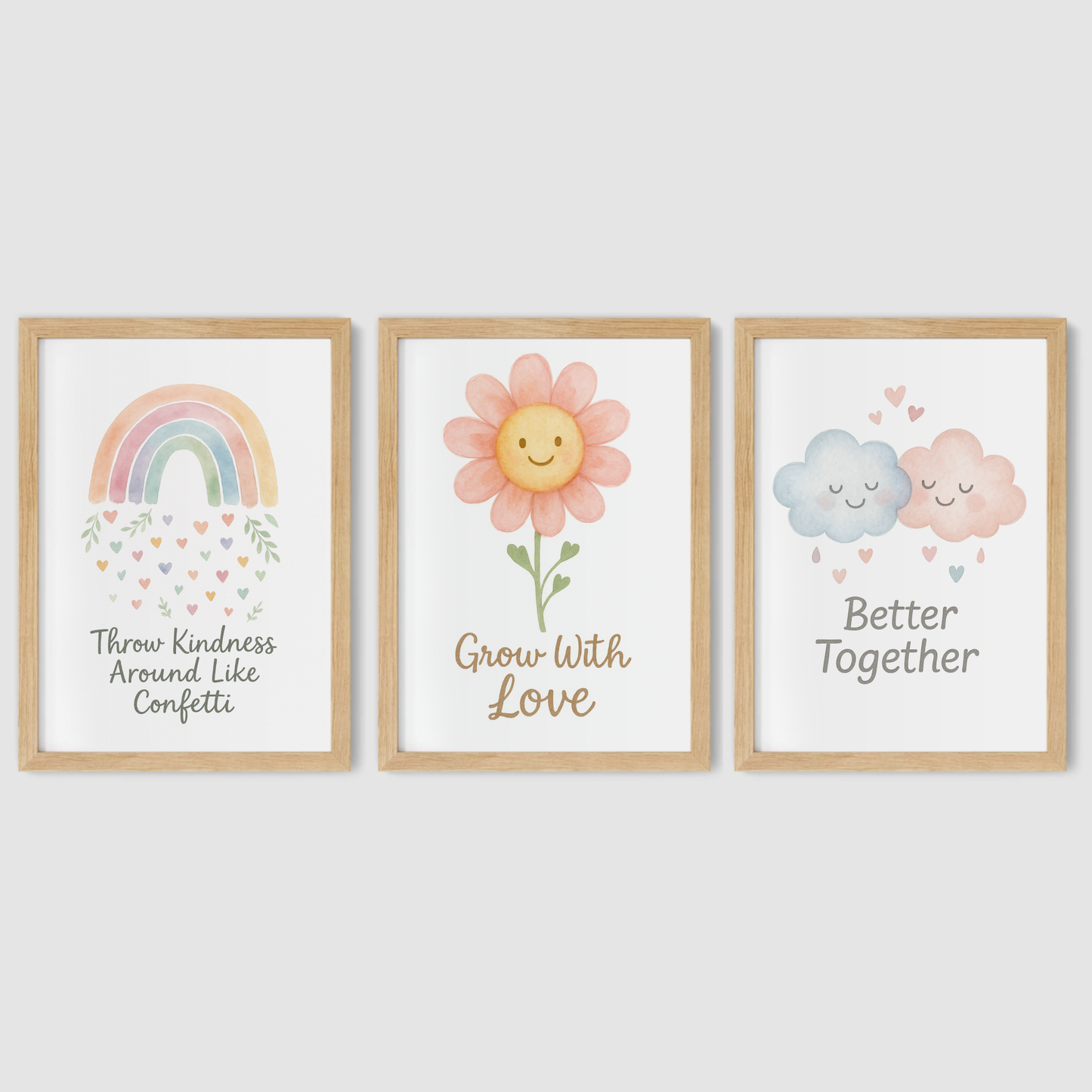 Radiate Kindness Print Set - Rainbow & Positivity Collection Set of 3