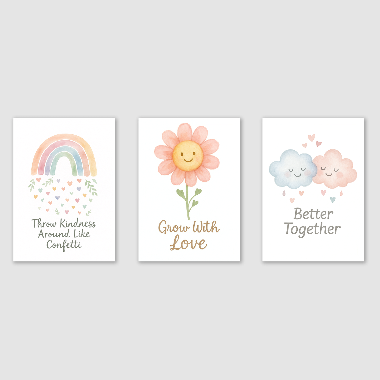 Radiate Kindness Print Set - Rainbow & Positivity Collection Set of 3