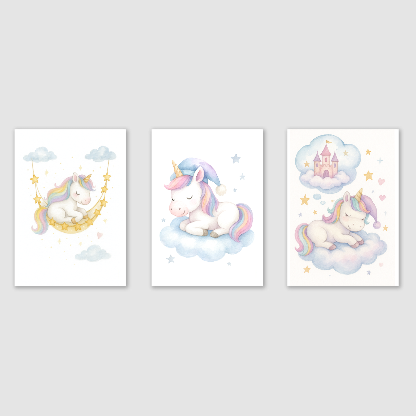 Starlight Slumber Unicorn Print Set - Unicorns Collection Set of 3