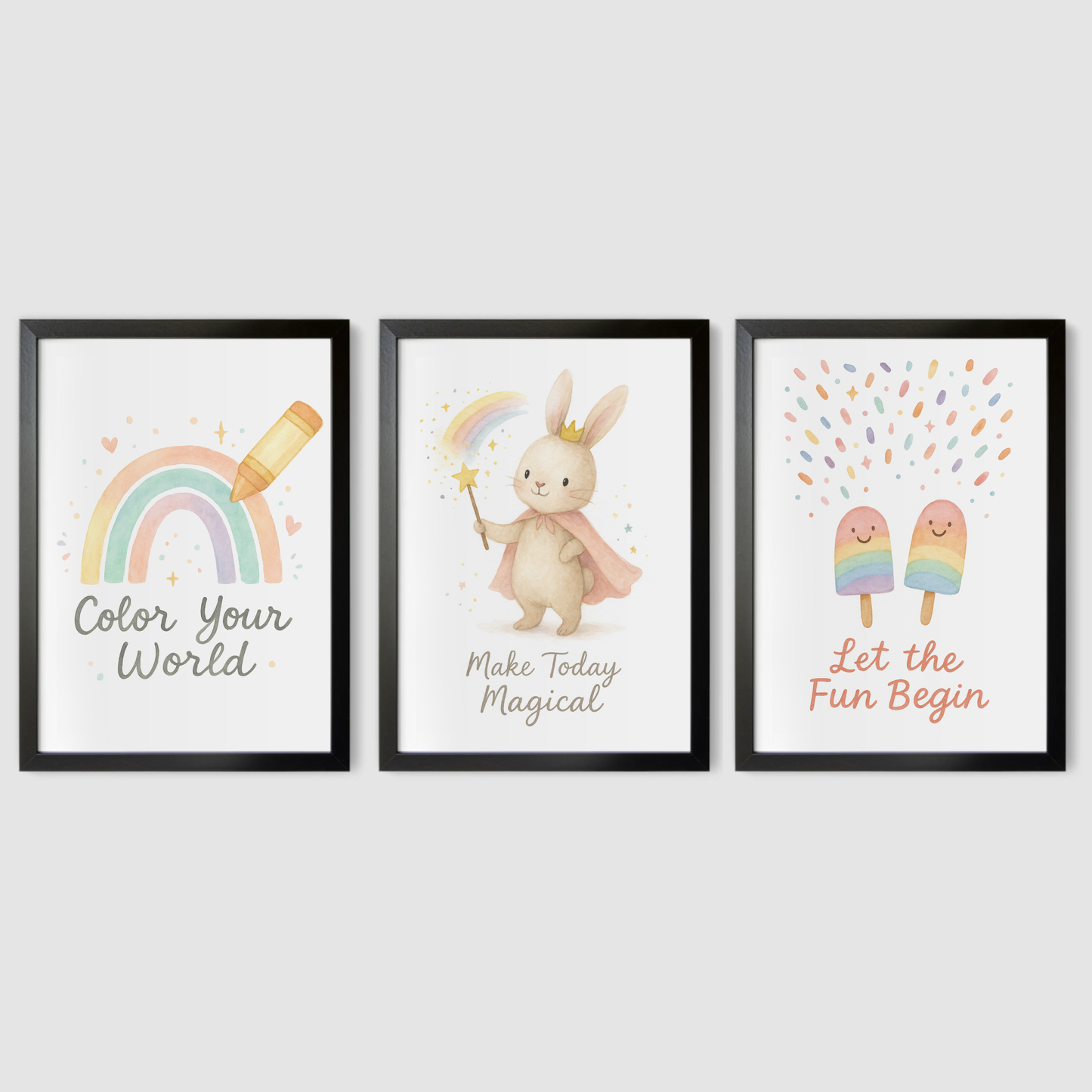 Playful Positivity Print Set - Rainbow & Positivity Collection Set of 3