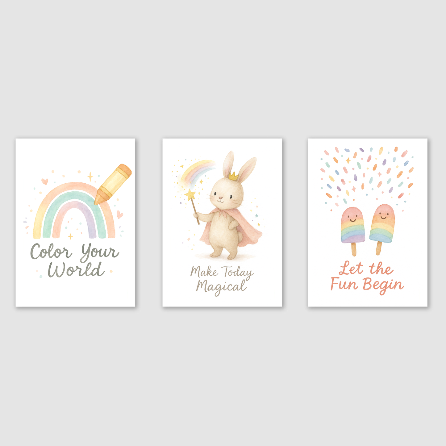Playful Positivity Print Set - Rainbow & Positivity Collection Set of 3